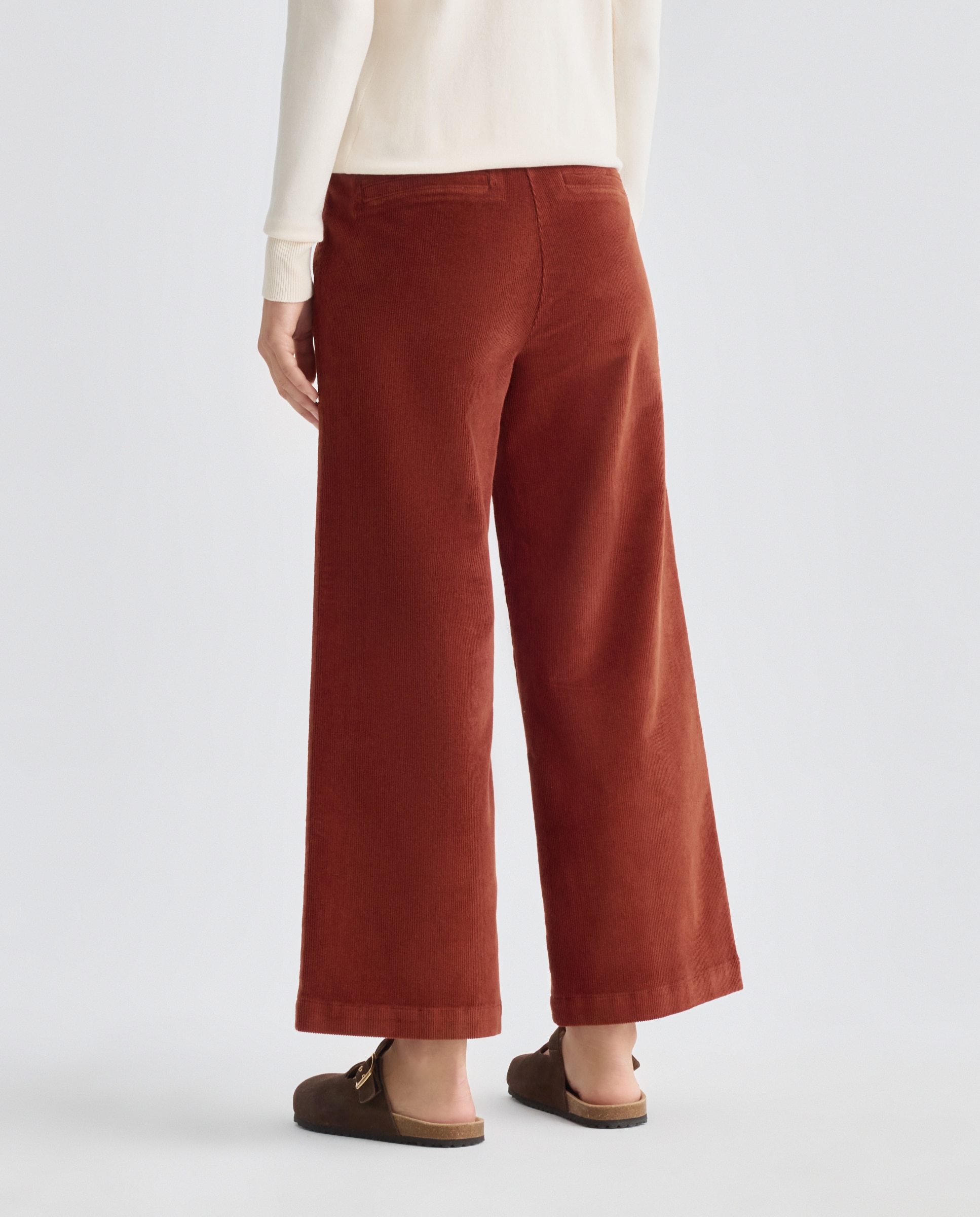 Pantalón de mujer culotte de pana Rojo-3