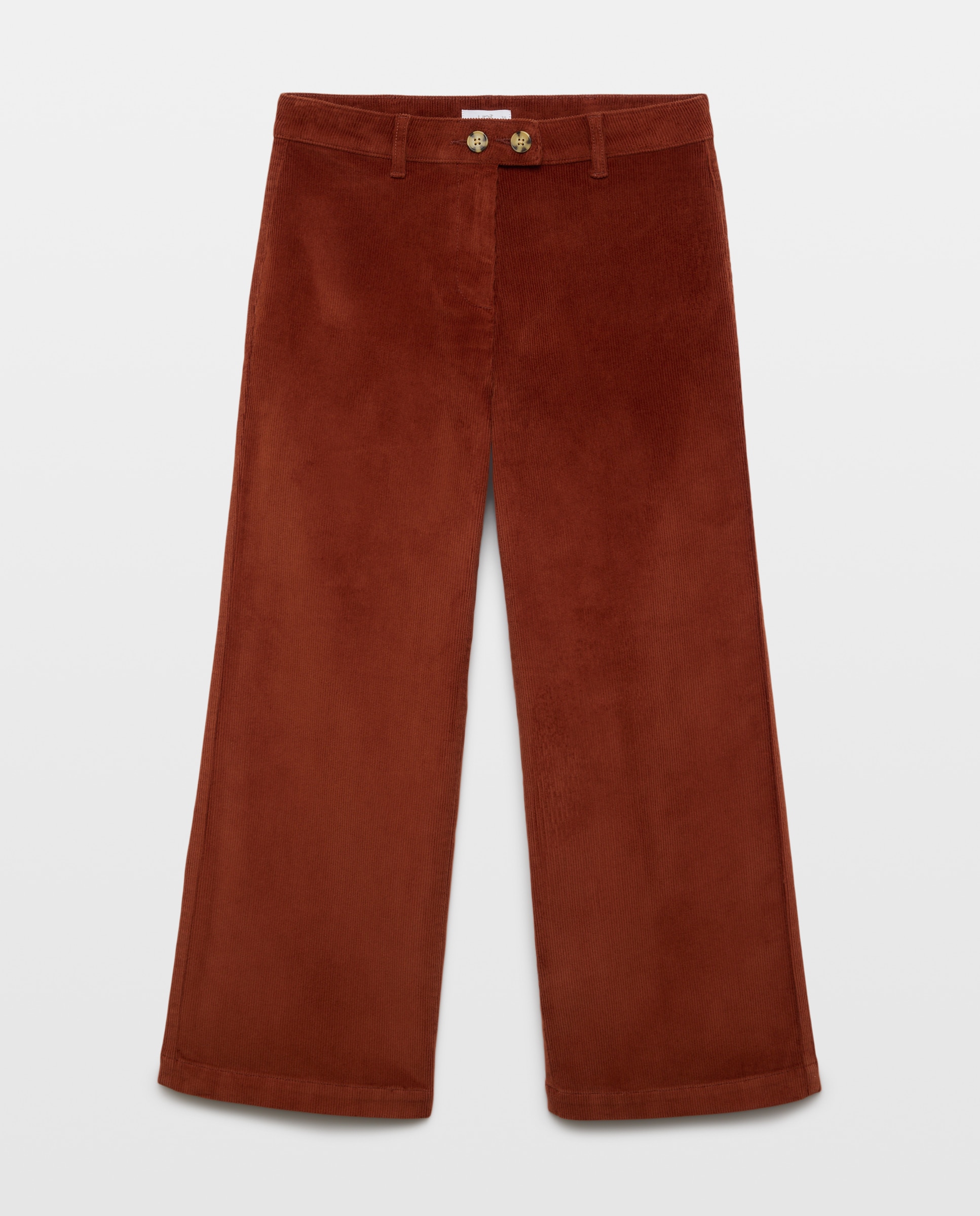 Pantalón de mujer culotte de pana Rojo-4