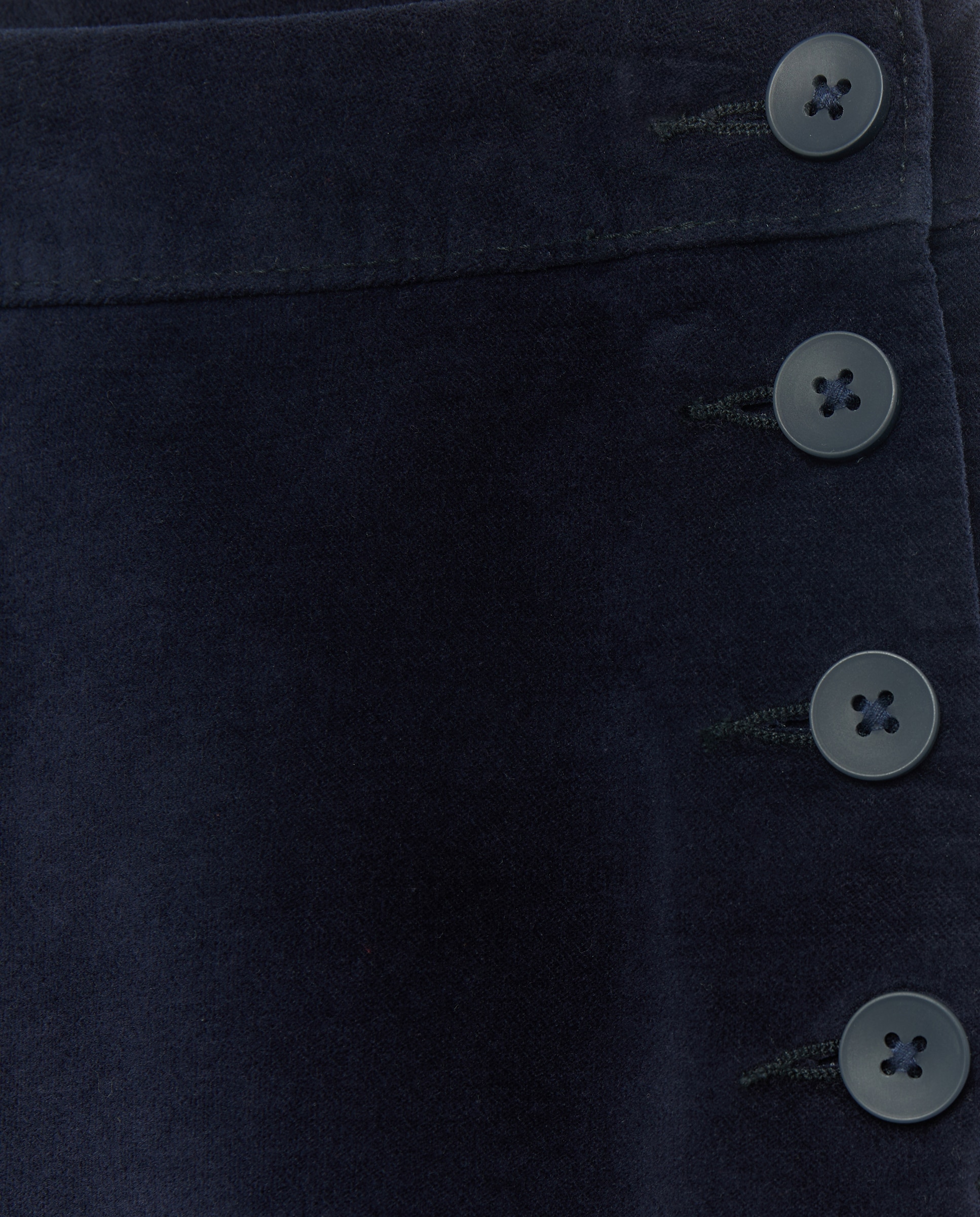 Pantalón de mujer abotonado de pana total look Azul marino-5