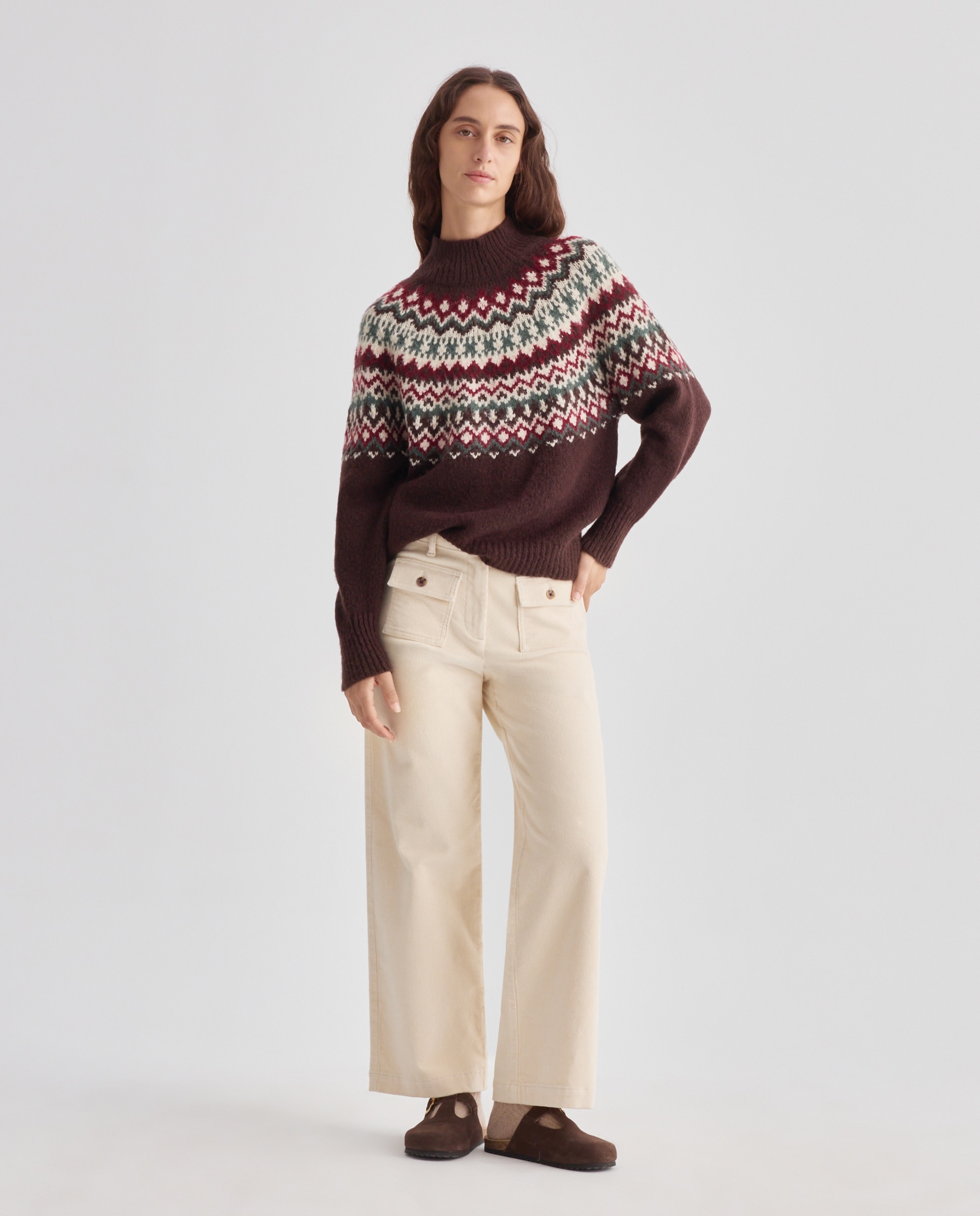 Imagen 0 de Pantalón de mujer wide-leg de pana