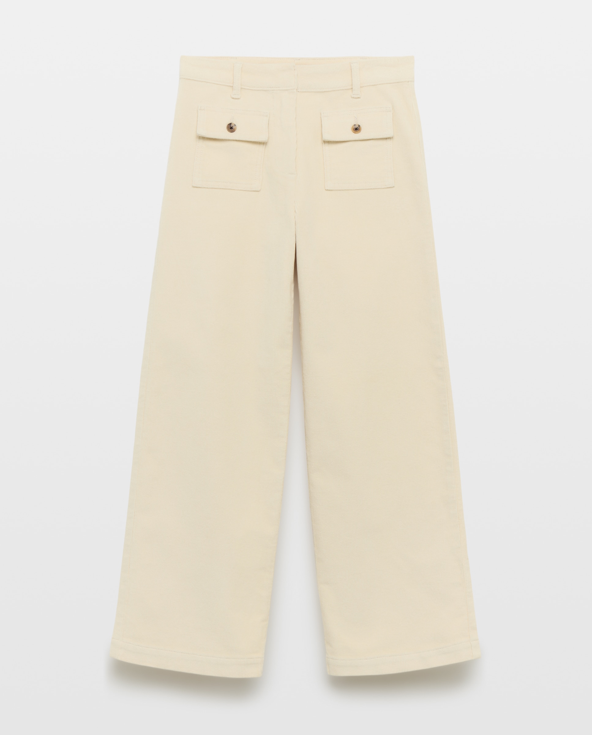 Pantalón de mujer wide-leg de pana 120 Crudo-4