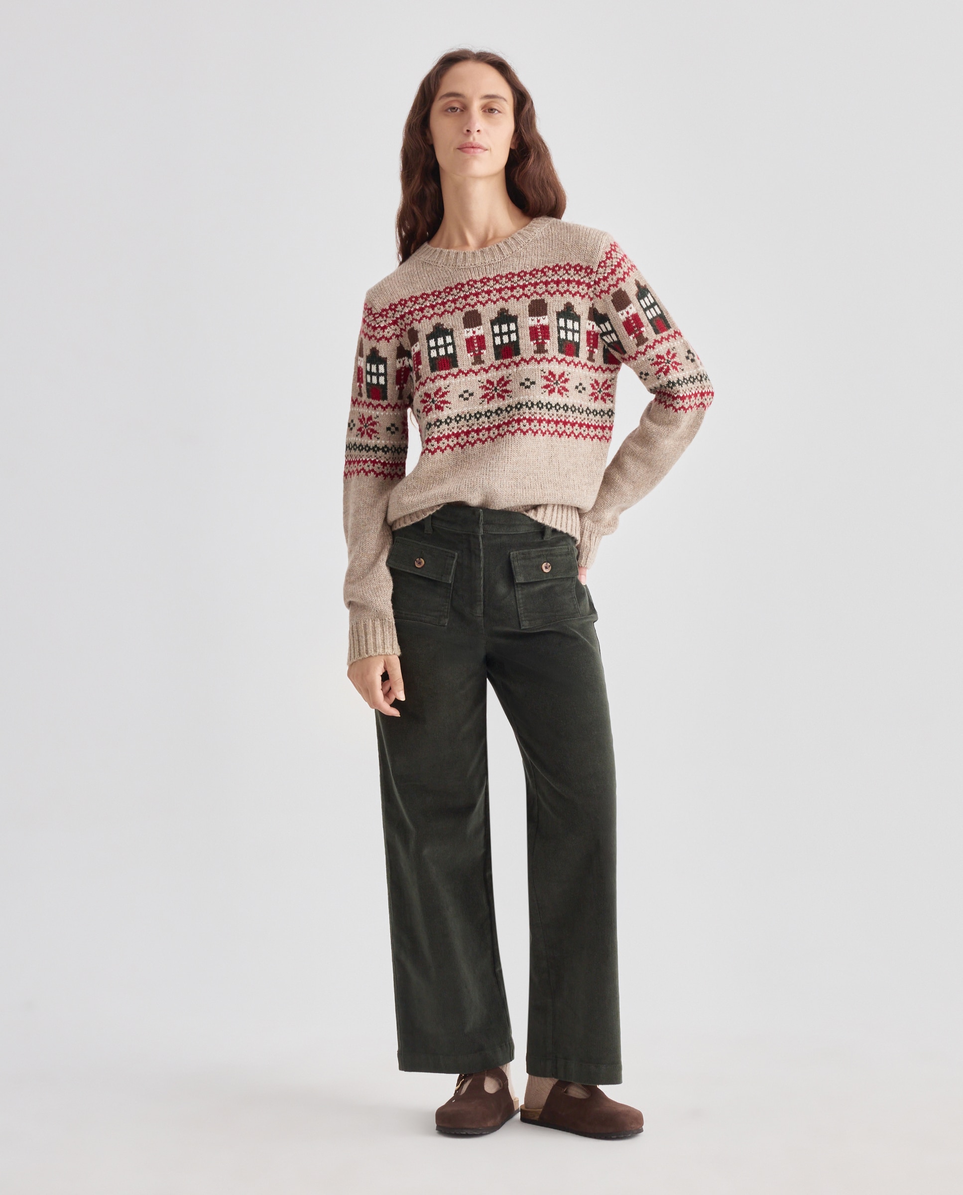 Imagen 0 de Pantalón de mujer wide-leg de pana