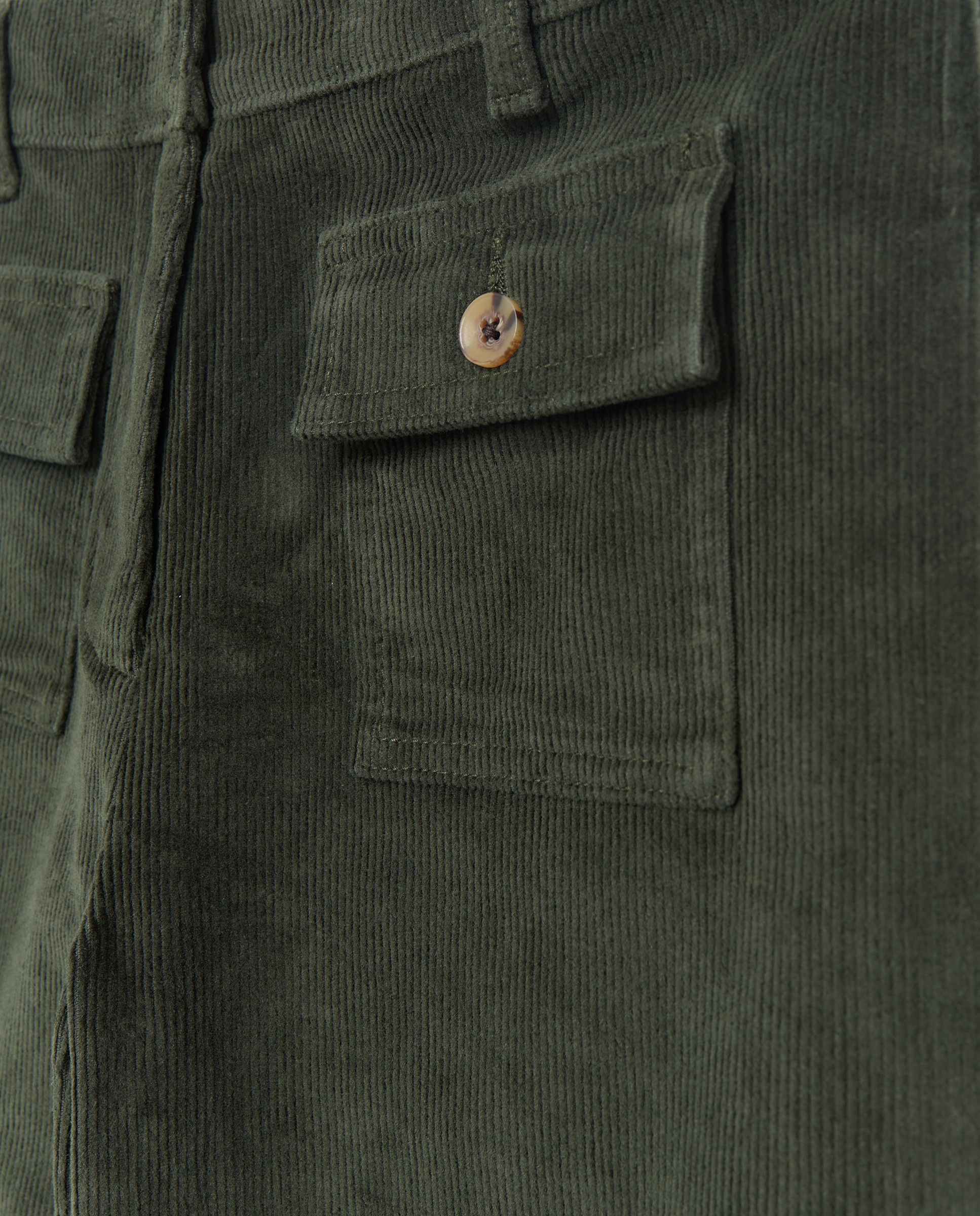 Pantalón de mujer wide-leg de pana Verde-5