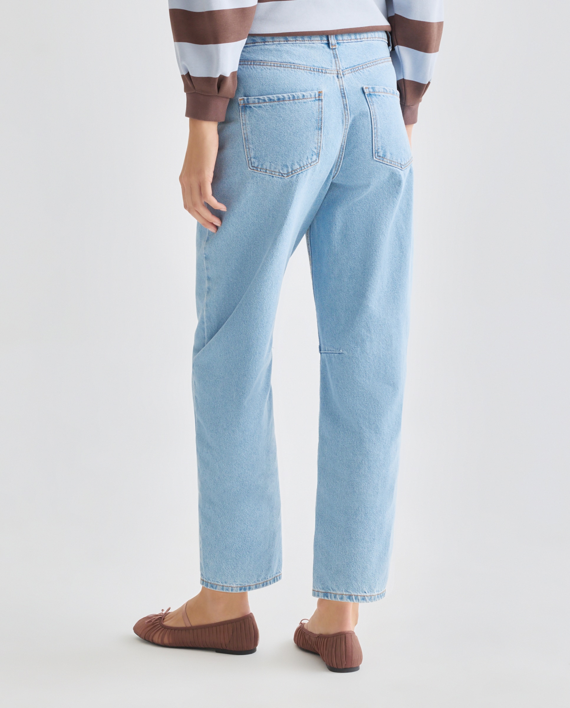 Pantalón de mujer denim barrel Cerúleo-3