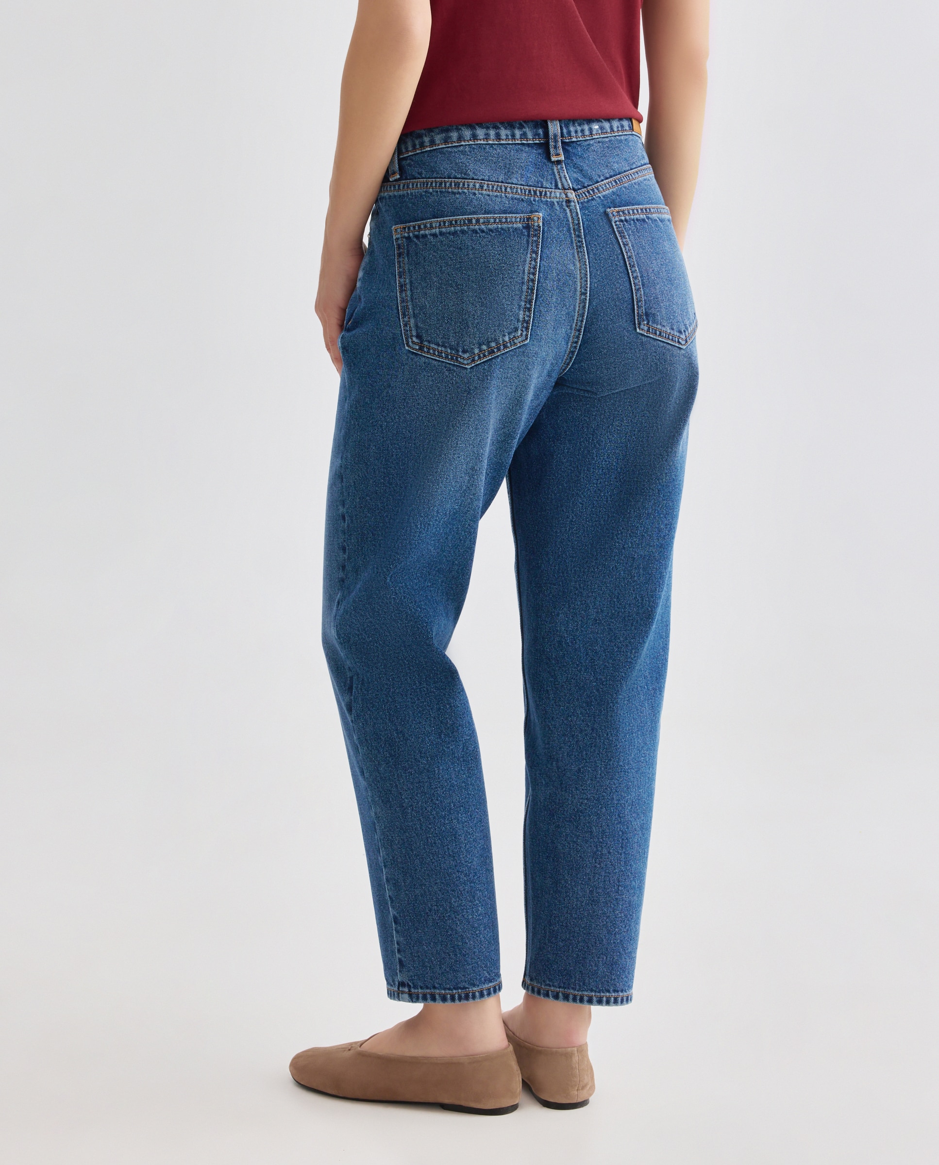 Pantalón de mujer denim mom Azul Suave-3