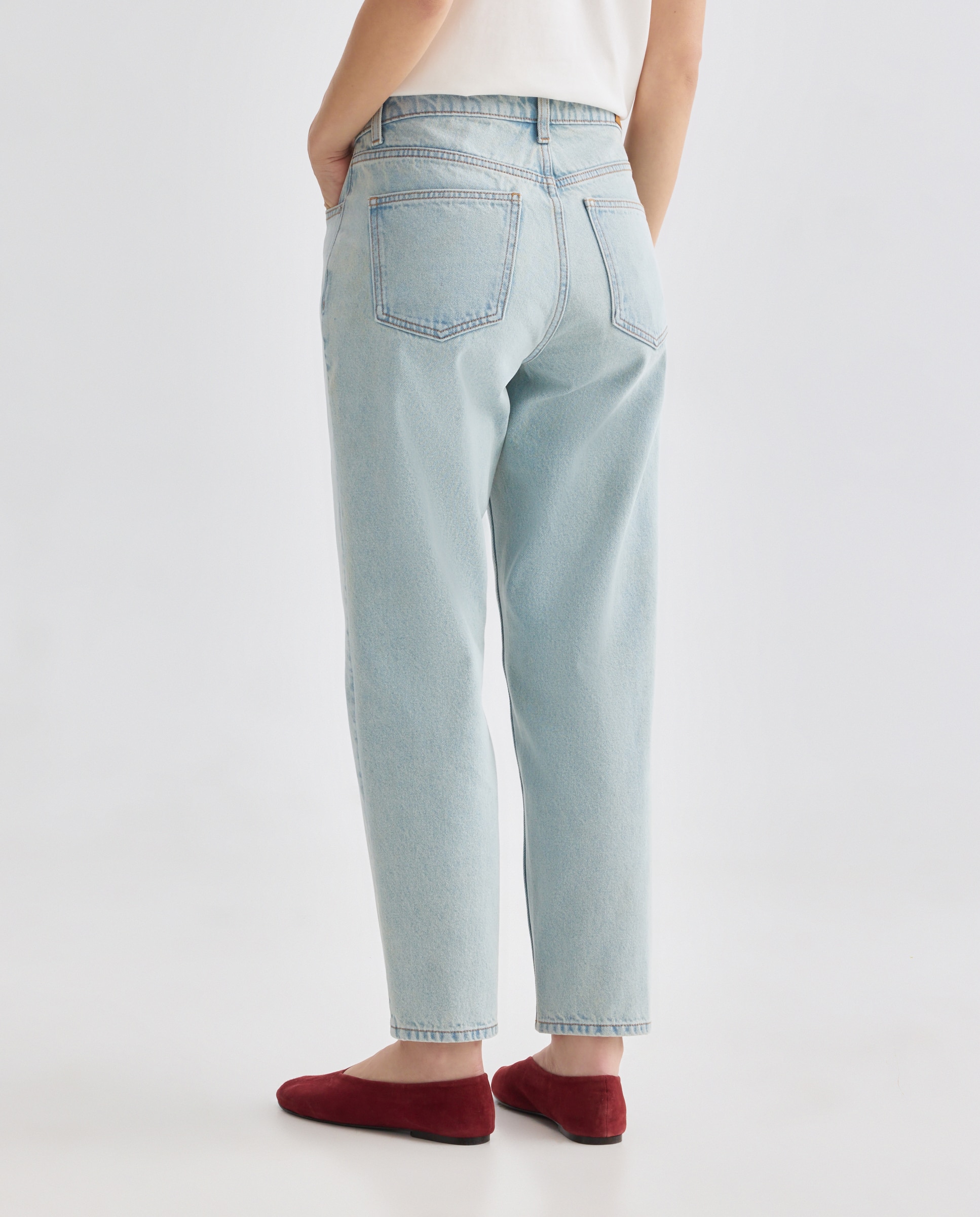 Pantalón de mujer denim mom Cerúleo-3