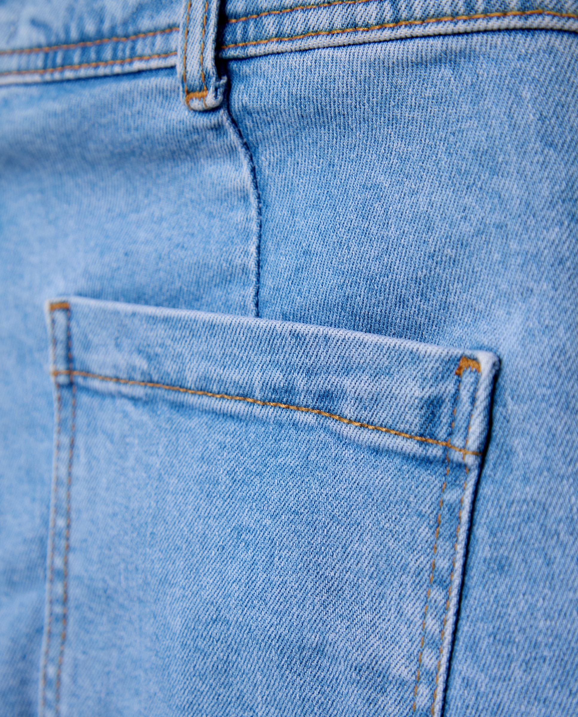 Pantalón de mujer denim culotte Azul pálido-5