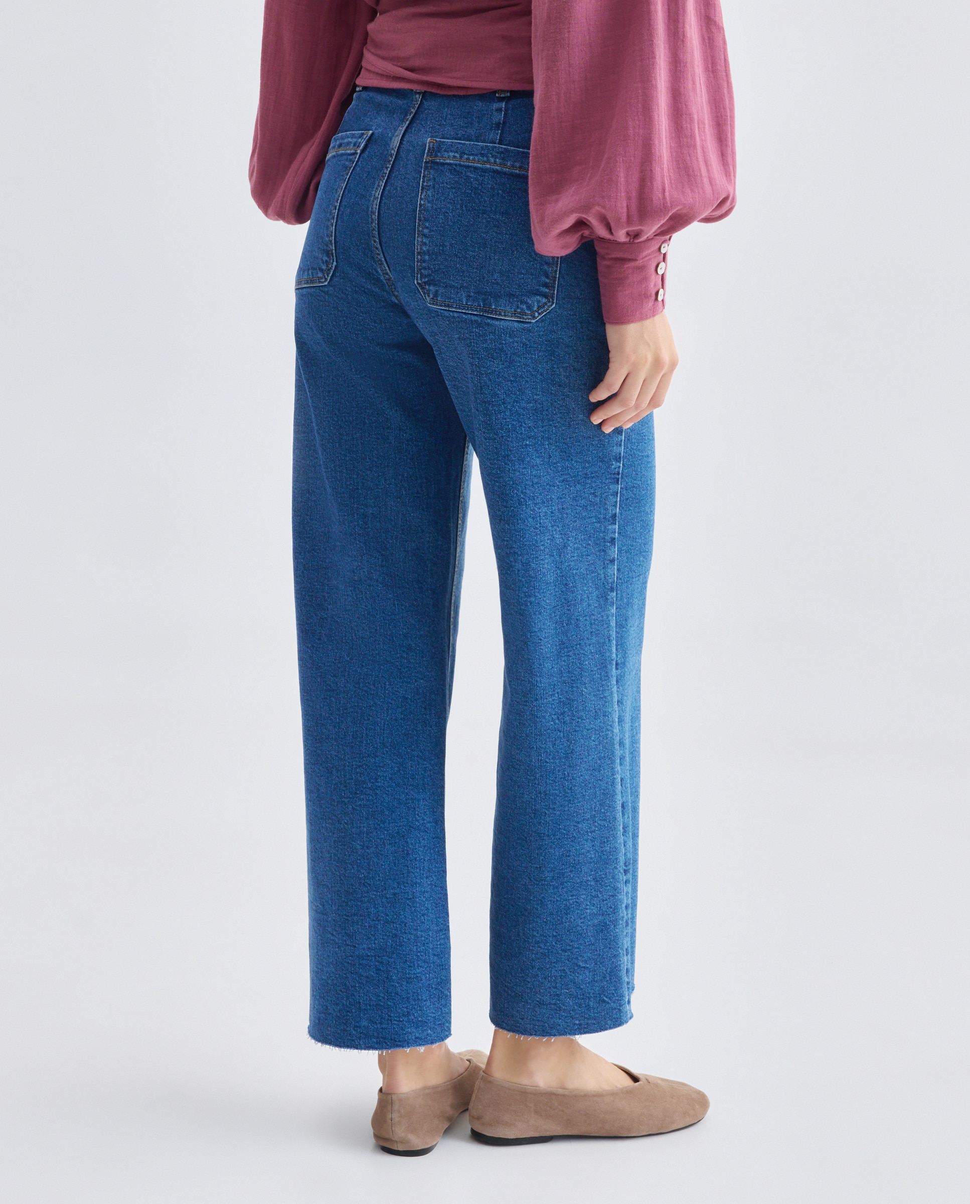 Pantalón de mujer denim culotte Azul Suave-3