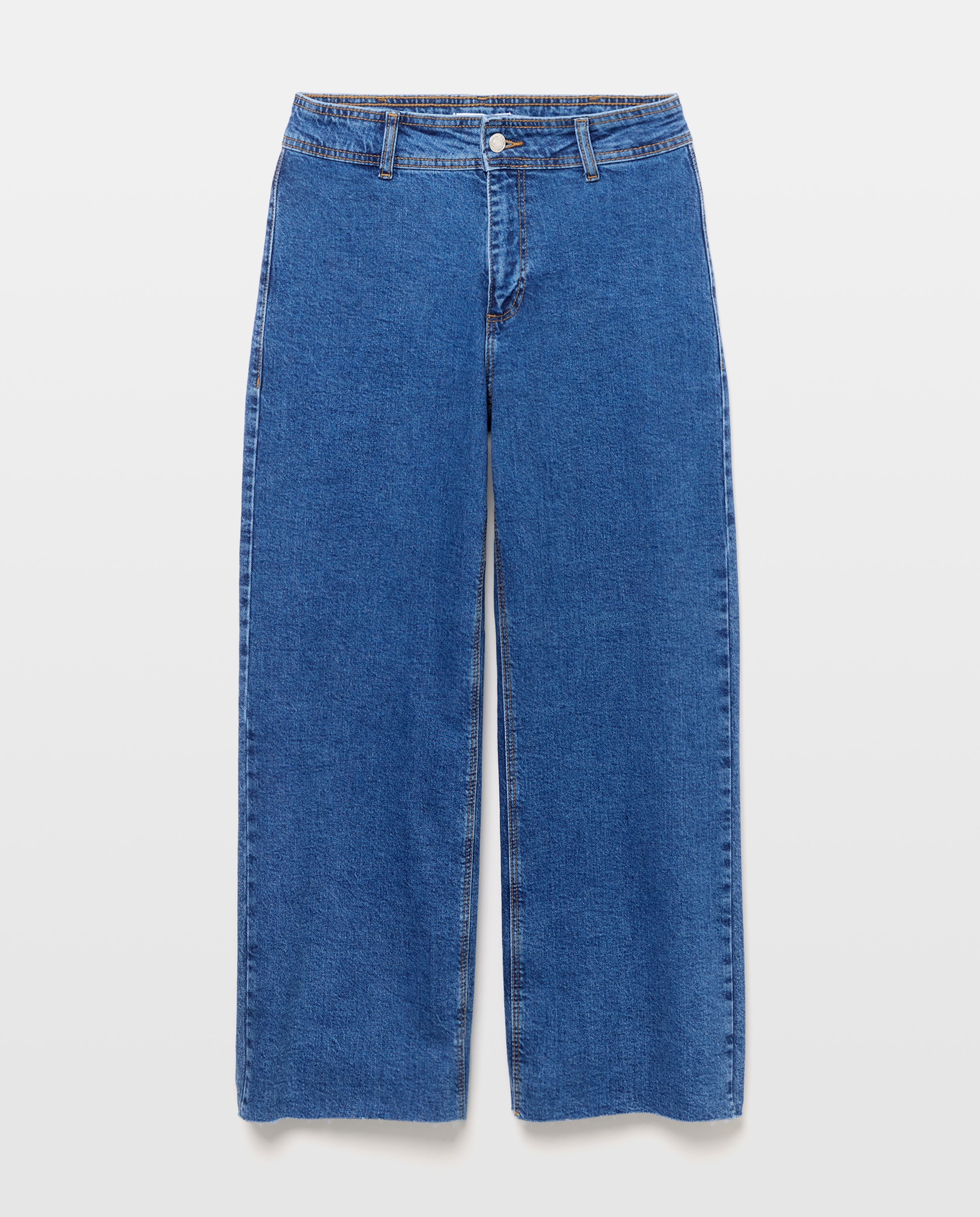 Pantalón de mujer denim culotte Azul Suave-4