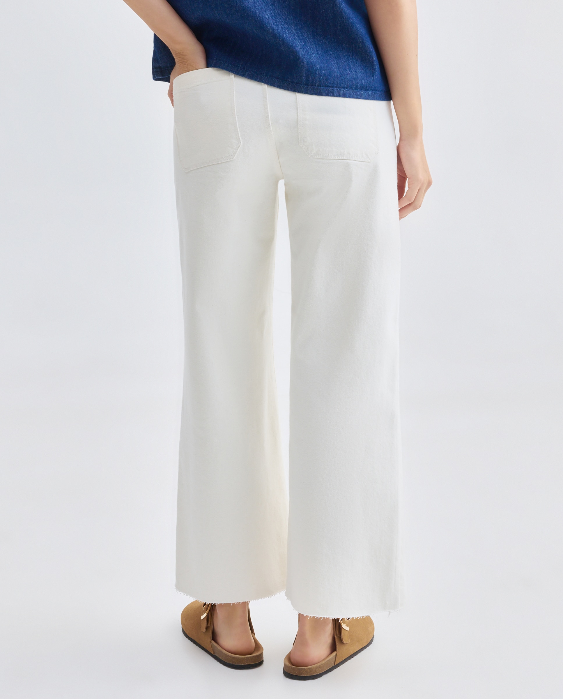 Pantalón de mujer denim culotte 120 Crudo-3