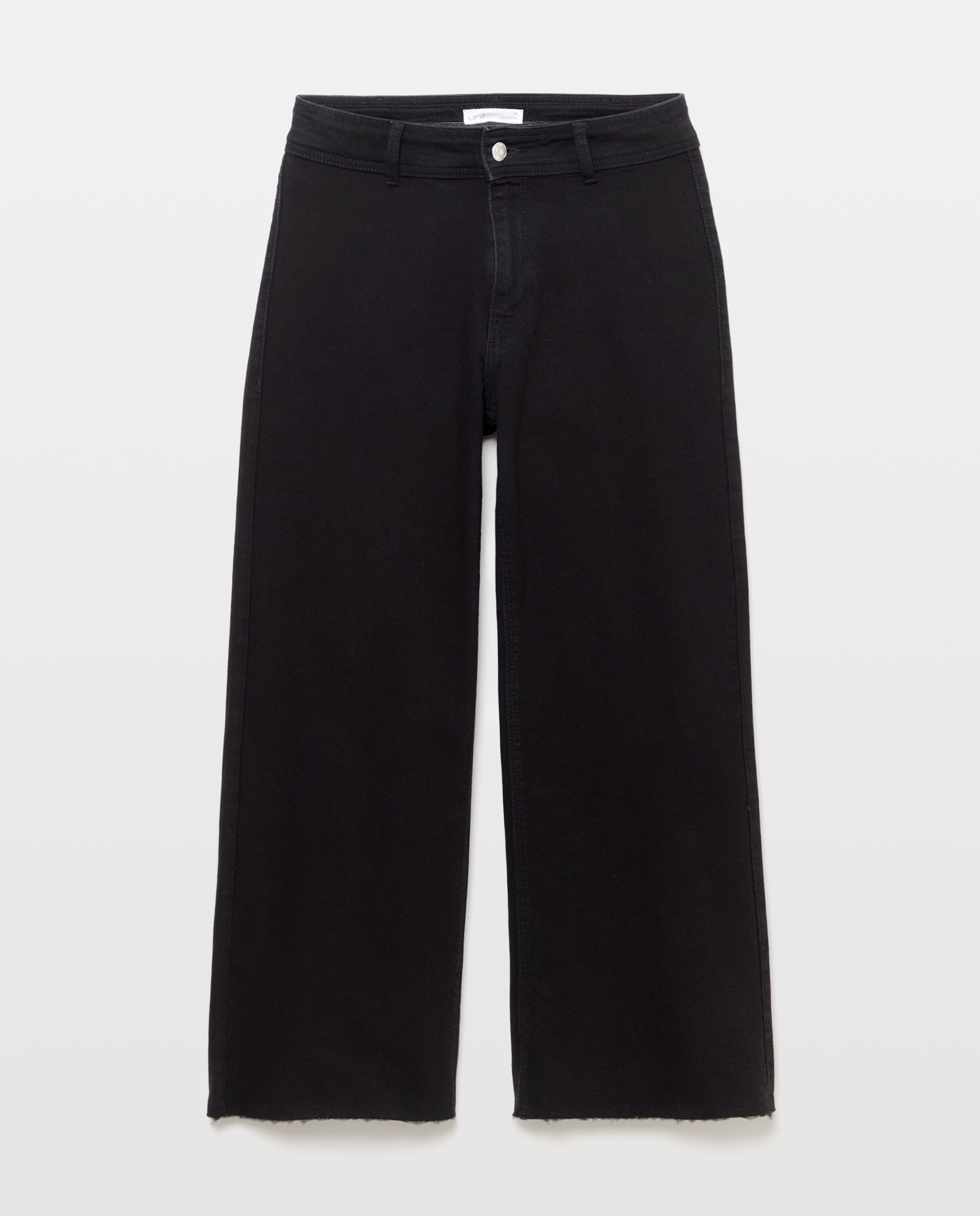 Pantalón de mujer denim culotte Negro intenso-4