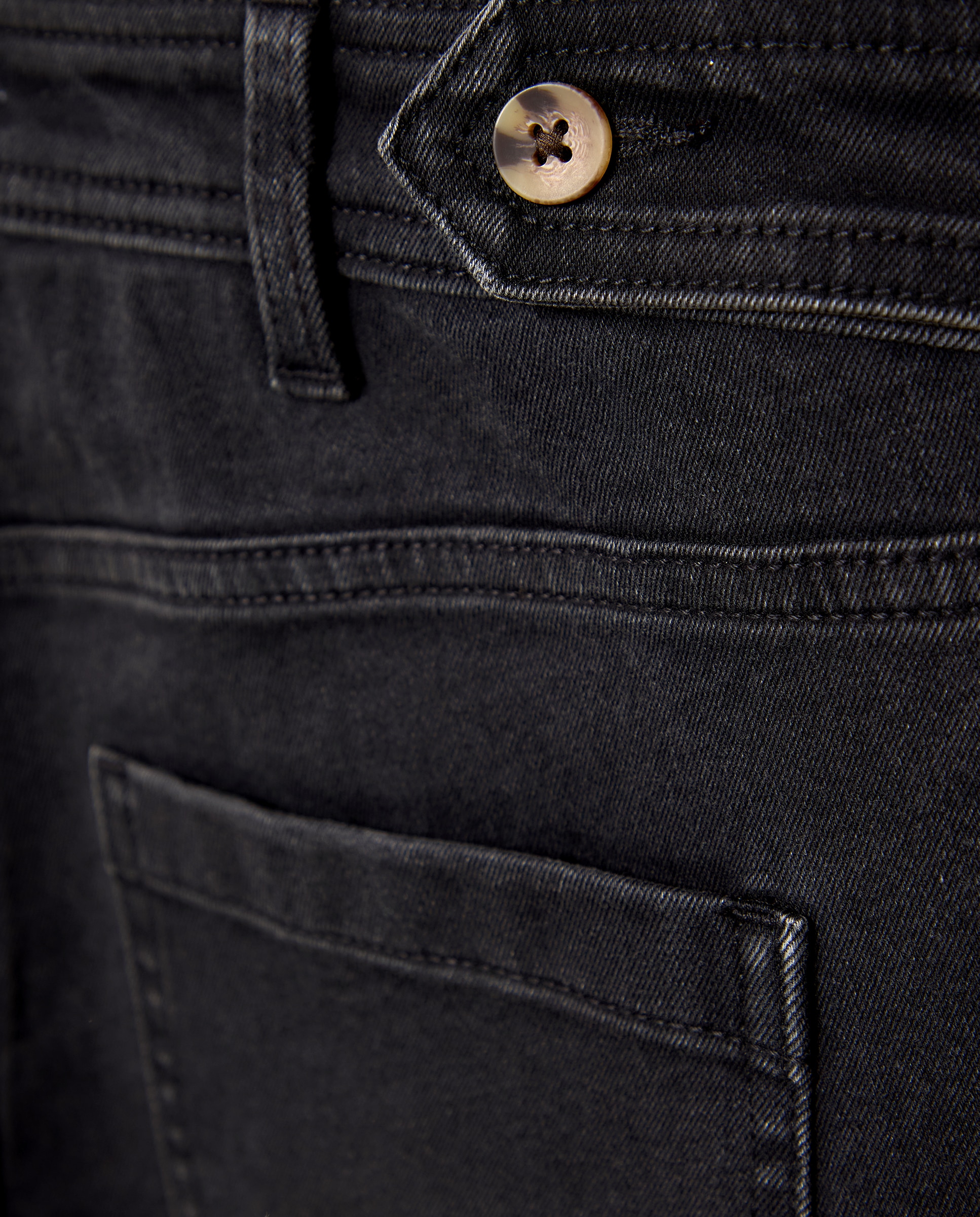 Pantalón de mujer denim wide-leg con bolsillos Negro intenso-5