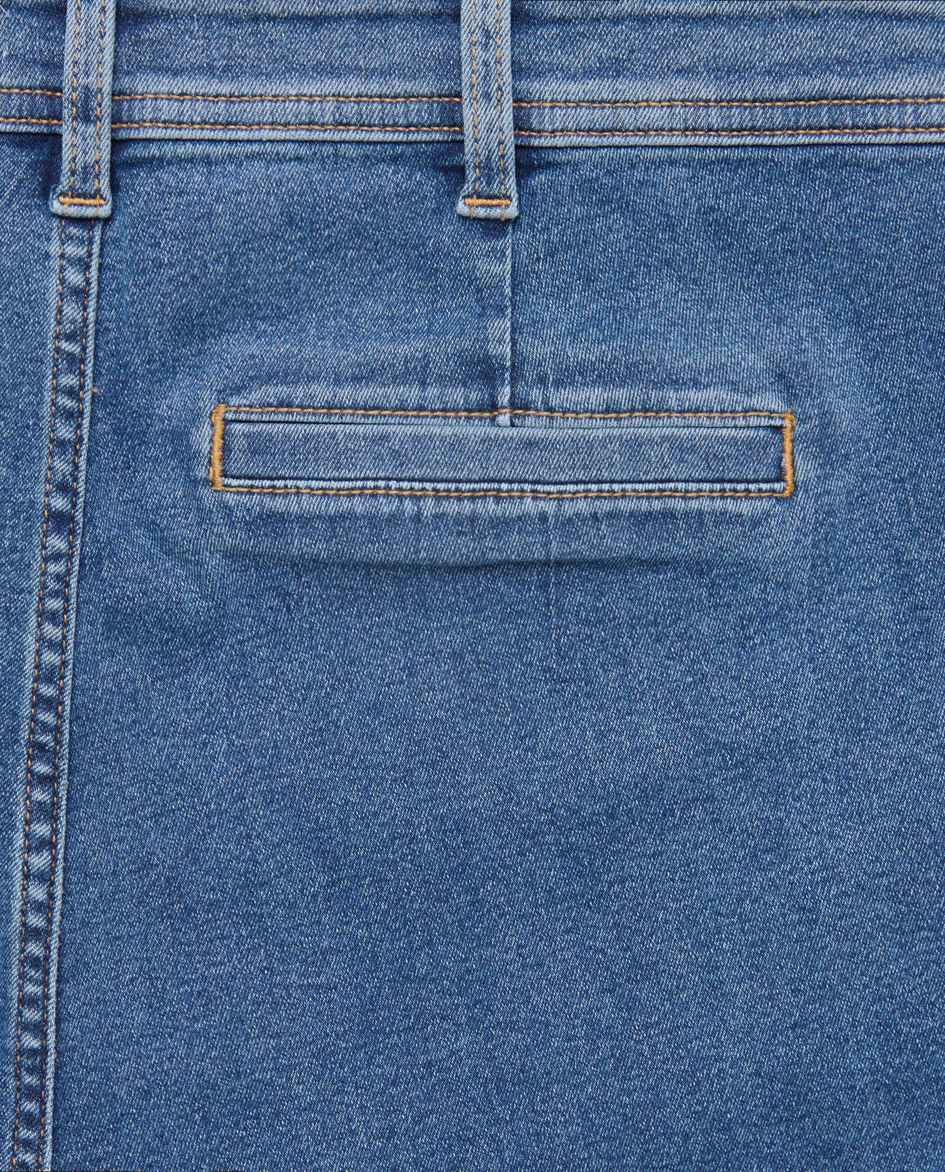 Pantalón de mujer denim wide-leg con nervio Azul pálido-5
