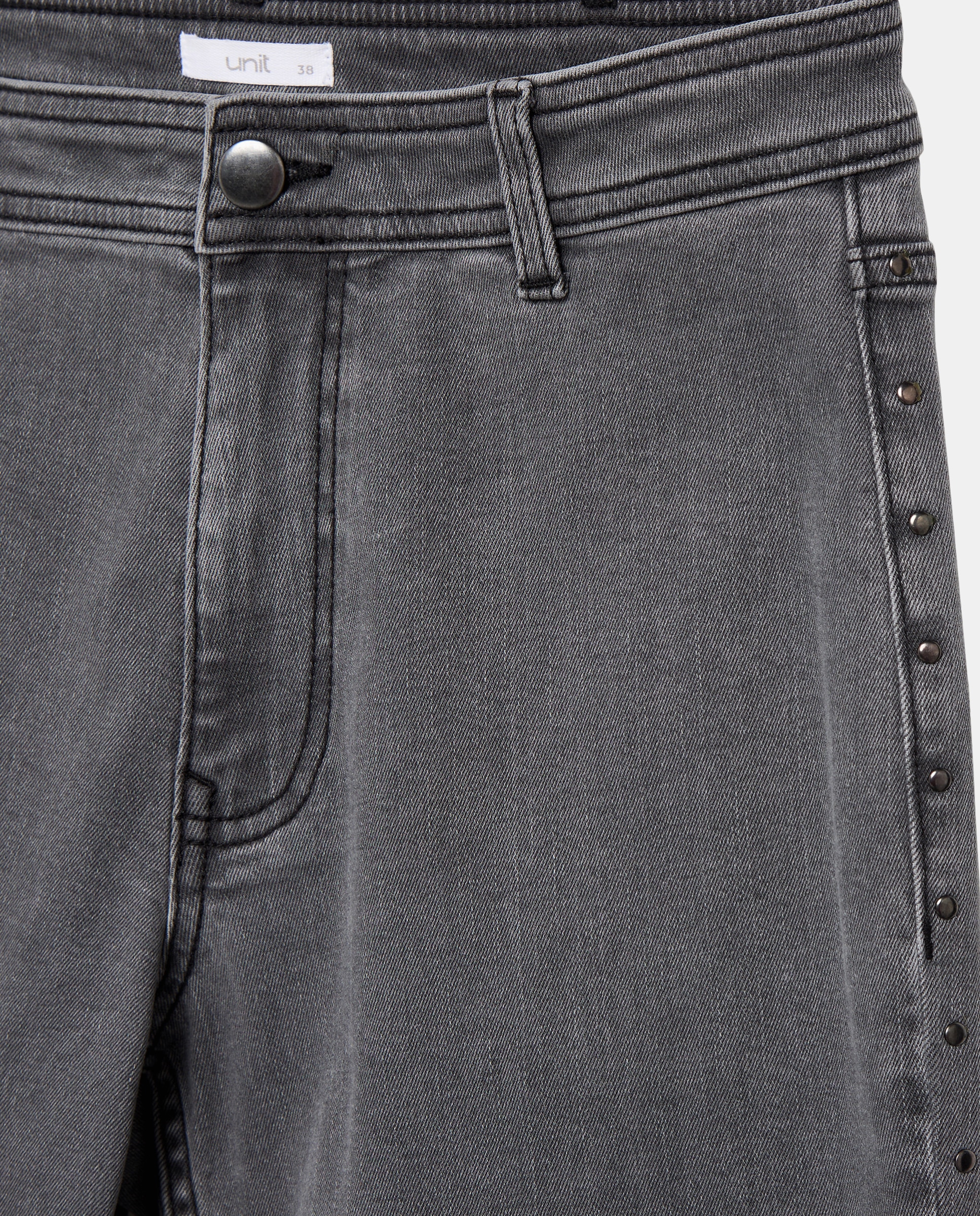 Pantalón de mujer denim wide-leg con pana Gris-5