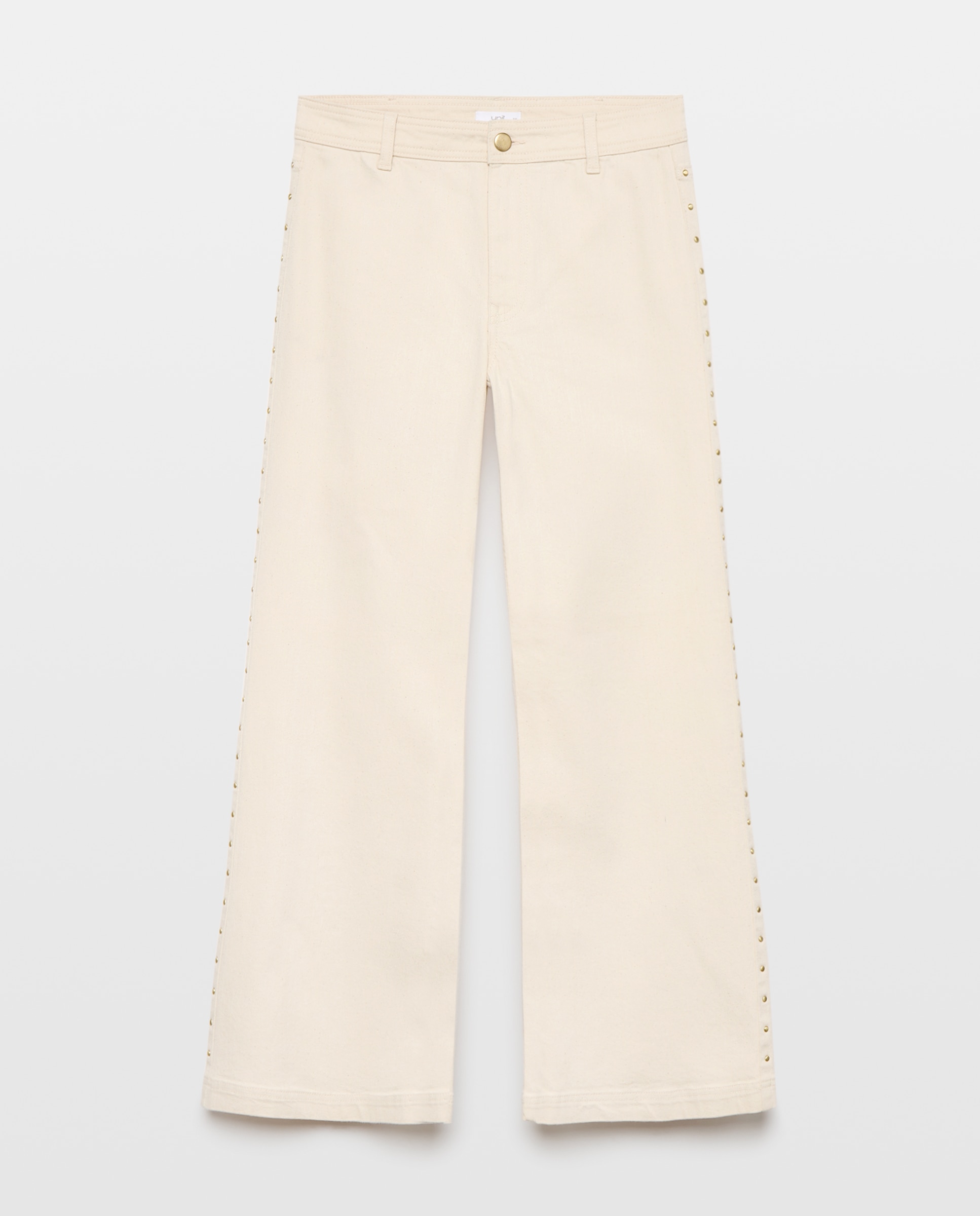 Pantalón de mujer denim wide-leg con pana 120 Crudo-4