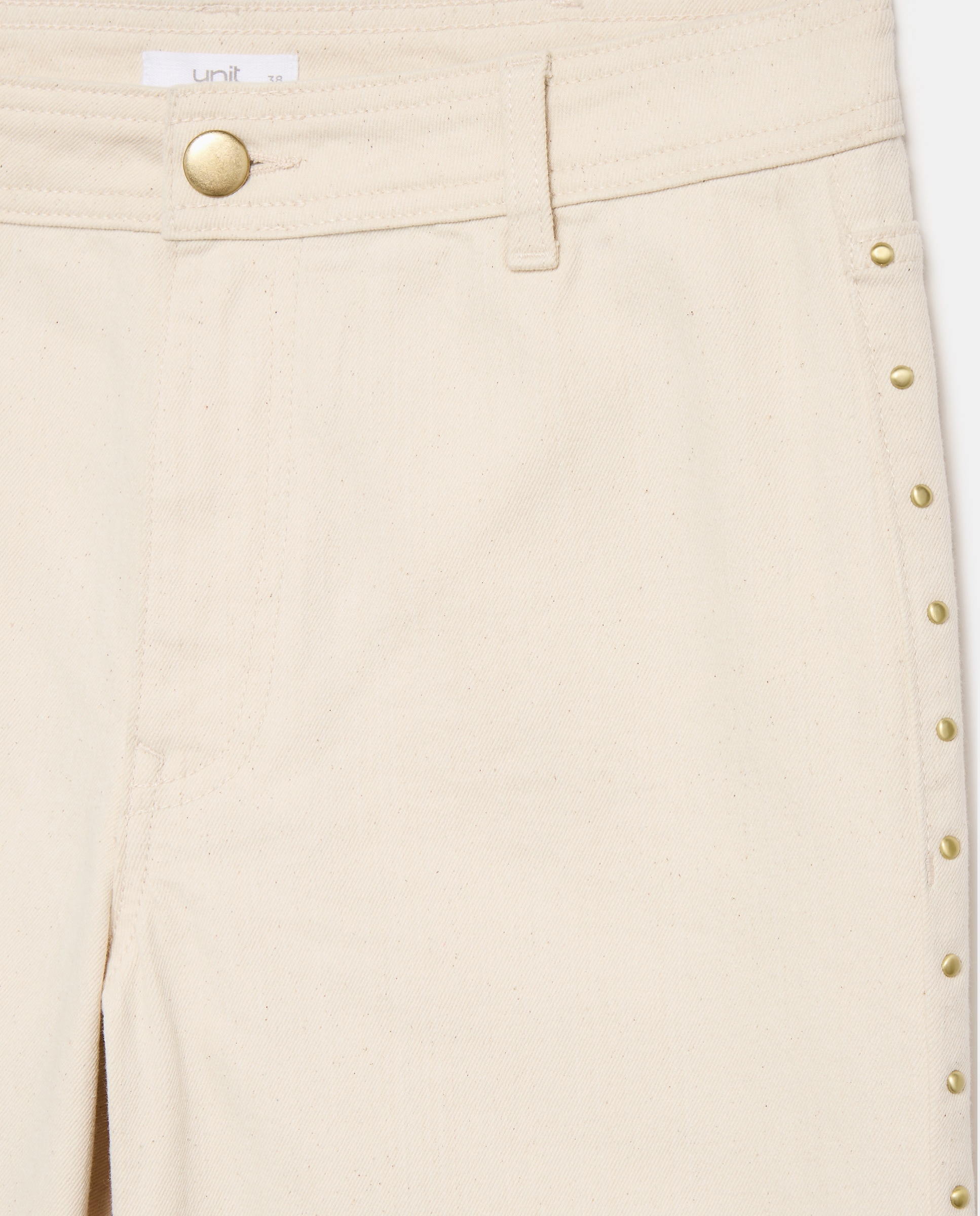 Pantalón de mujer denim wide-leg con pana 120 Crudo-5