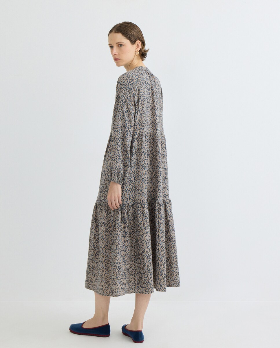 Vestido de mujer estampado 04-Marrón-3