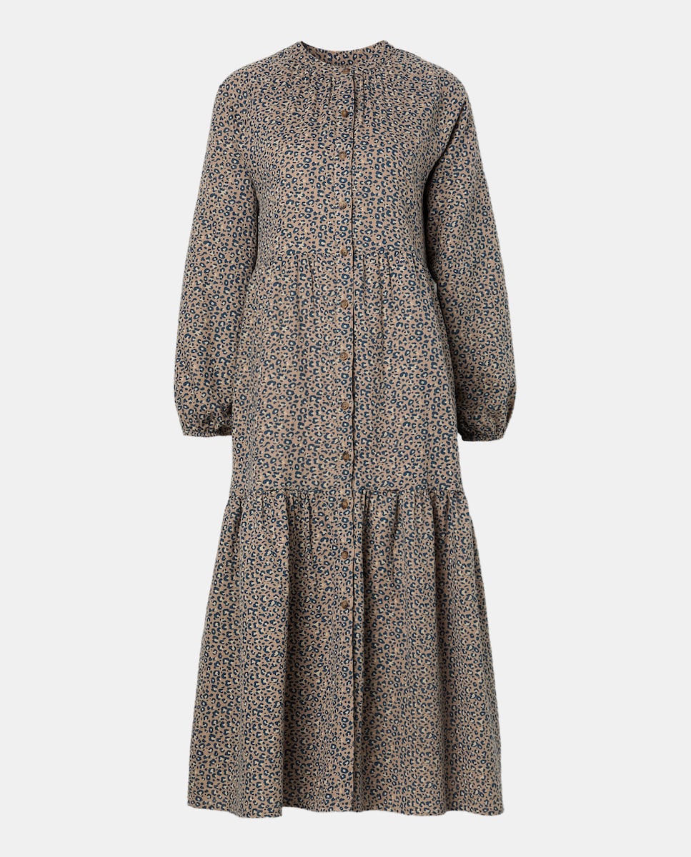 Vestido de mujer estampado 04-Marrón-4