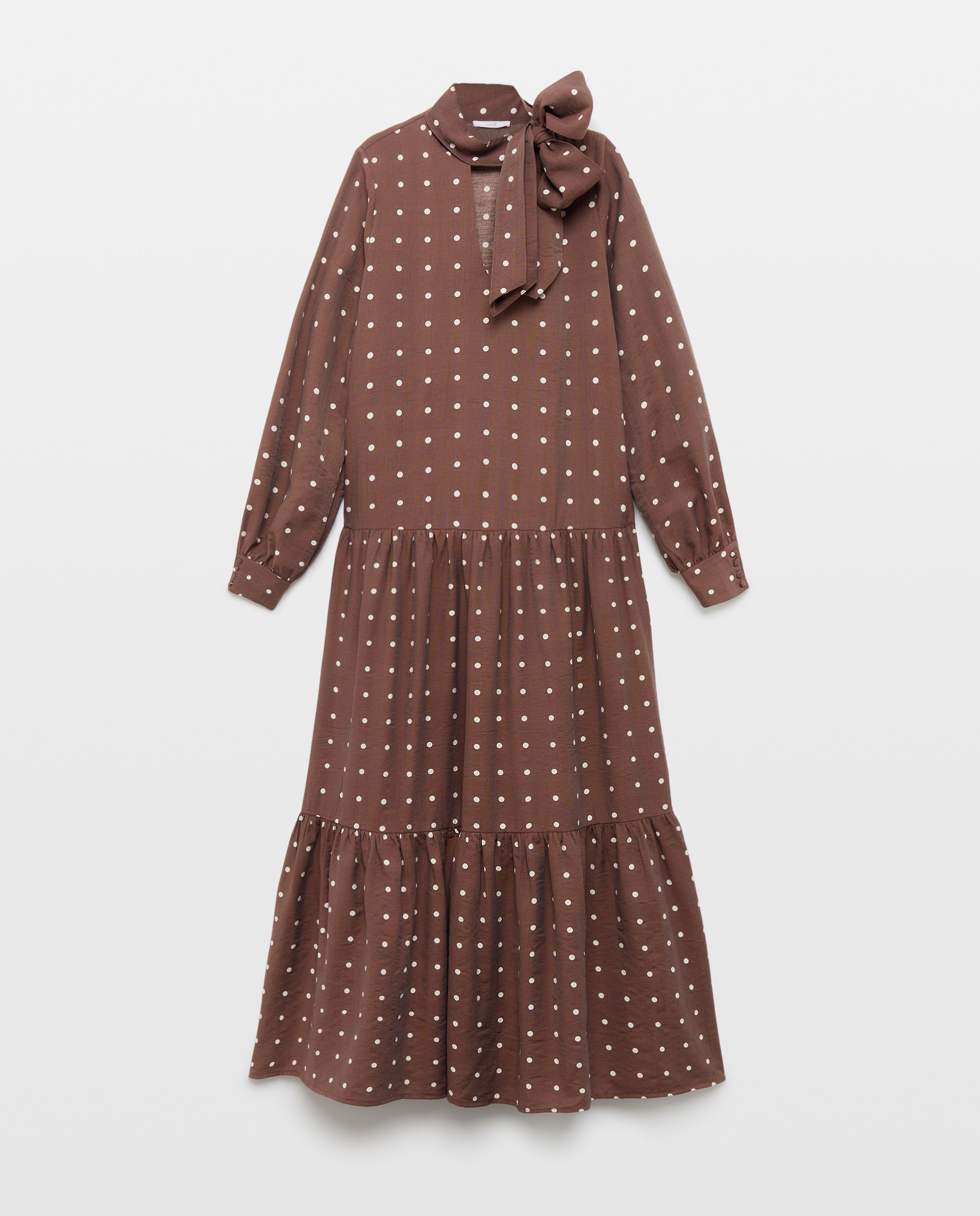 Vestido de mujer de lunares Marrón-4