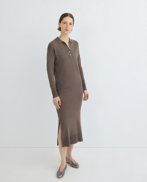 Imagen 0 de Vestido de mujer de punto midi manga larga