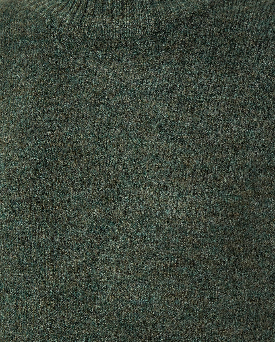 Vestido de mujer de punto midi manga larga 530 Verde oscuro-5