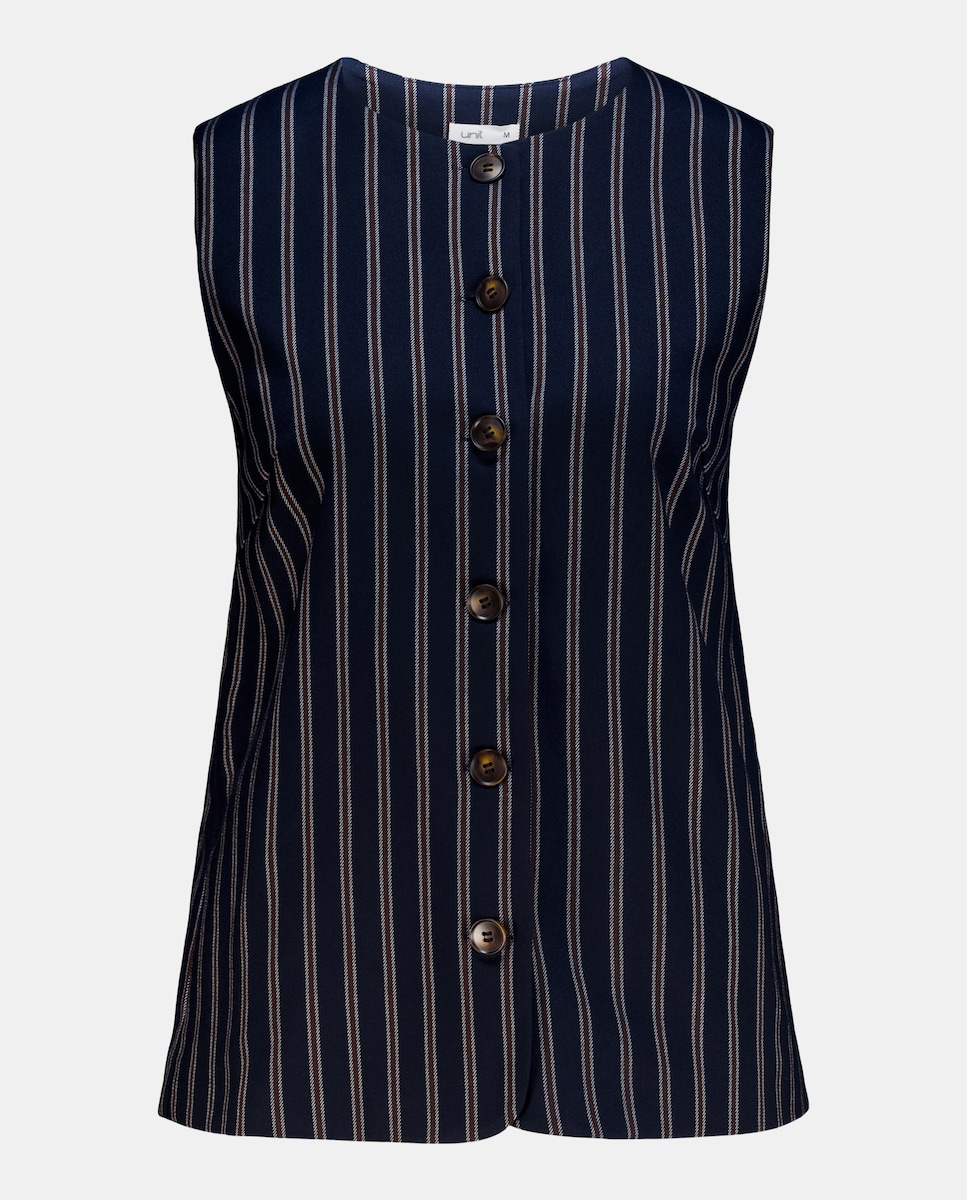 Chaleco de mujer sastrero combinado Azul marino-4