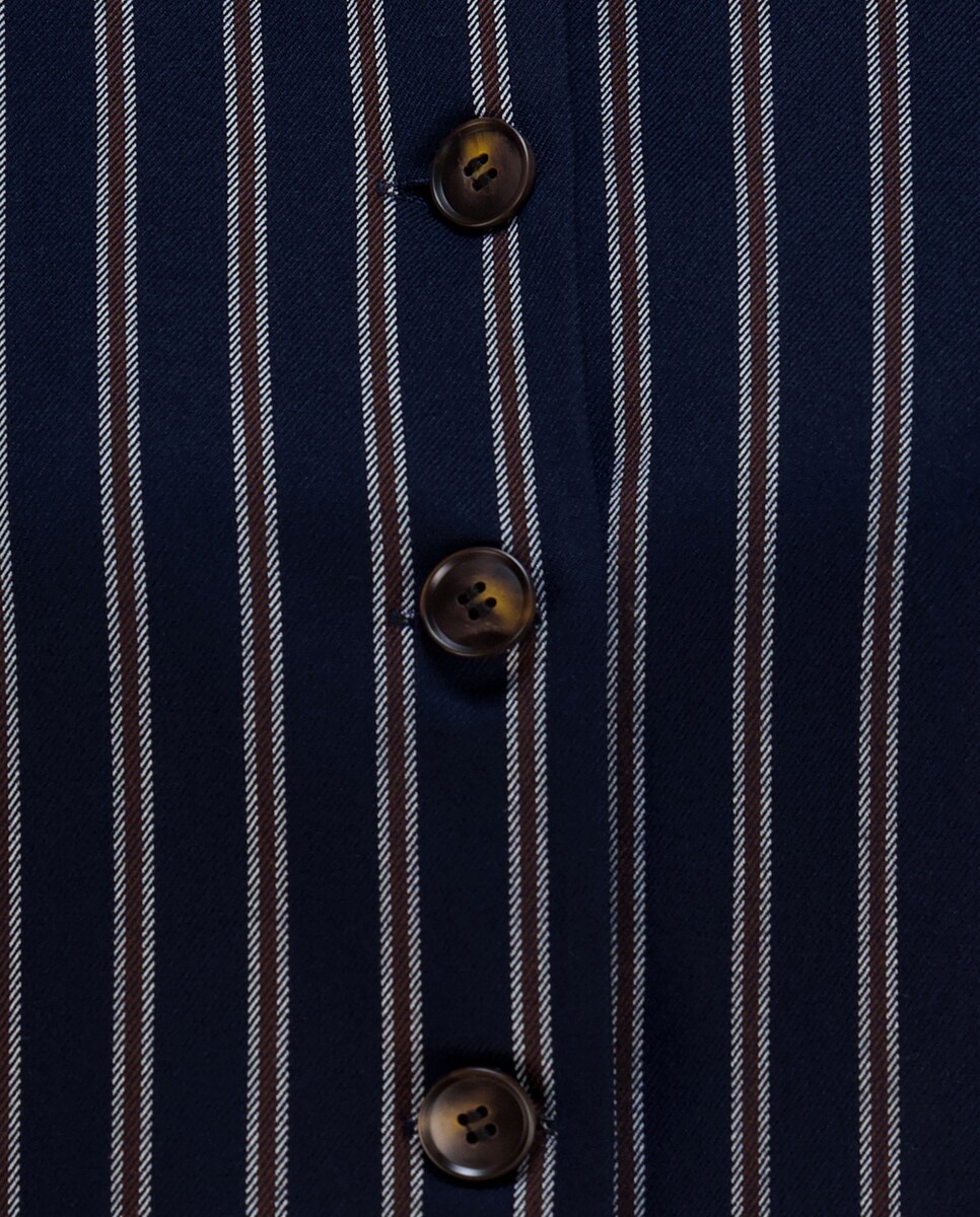 Chaleco de mujer sastrero combinado Azul marino-5