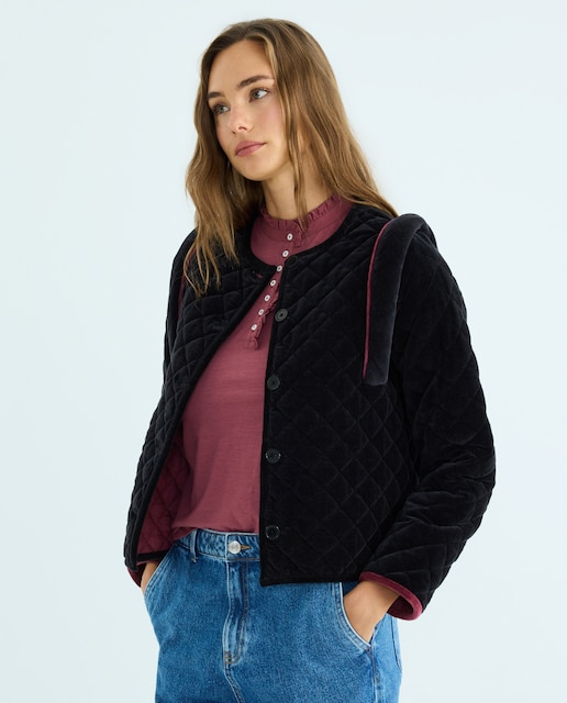 Imagen 0 de Chaqueta de mujer de pana lisa combinada