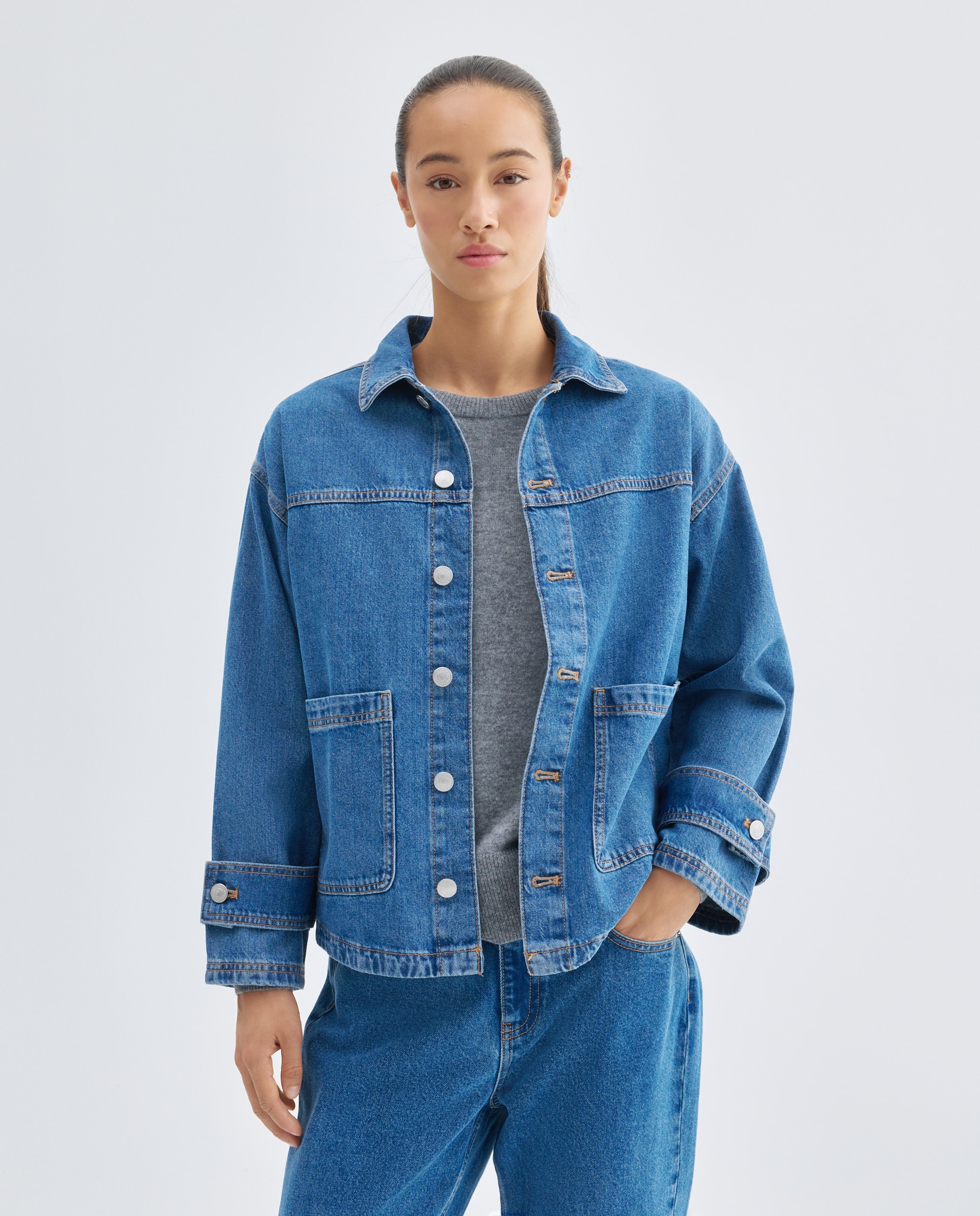 Imagen 0 de Chaqueta de mujer vaquera total look