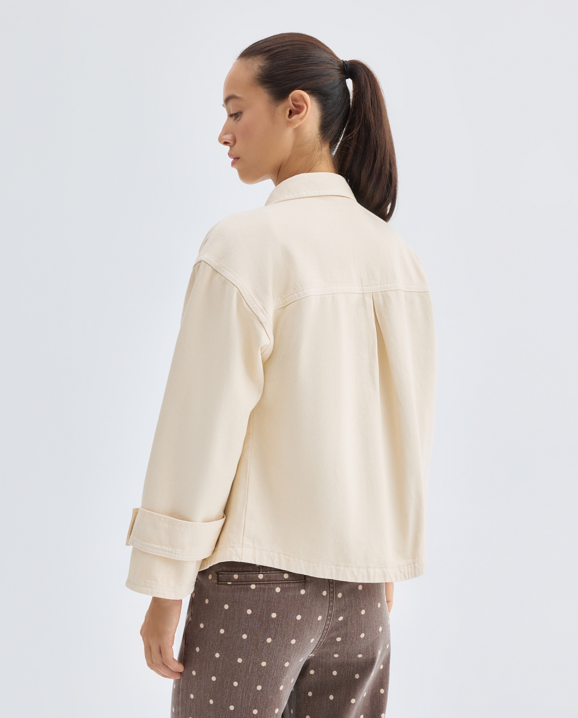 Chaqueta de mujer de algodón total look 120 Crudo-3