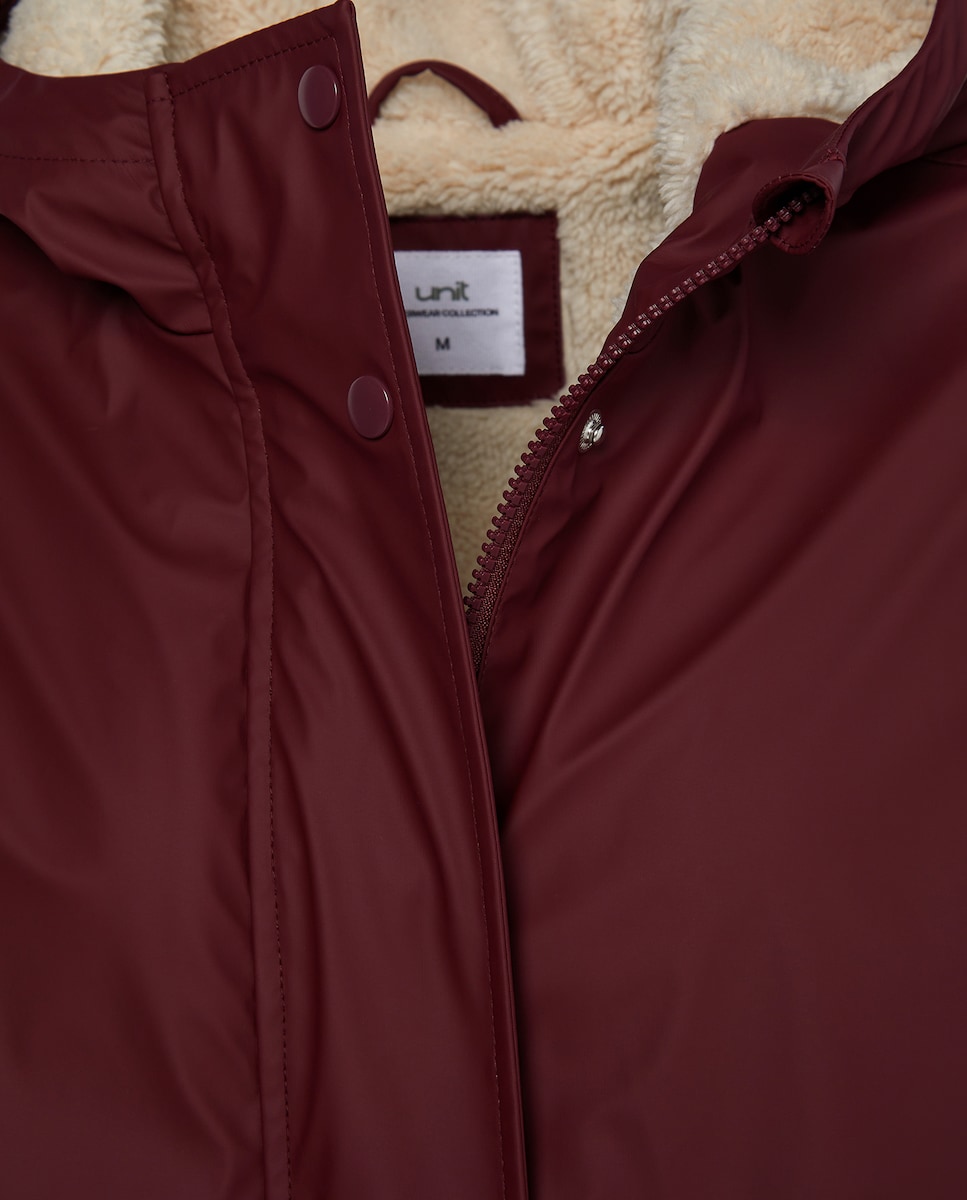 Chubasquero de mujer engomado con capucha 230 Rosa oscuro-6