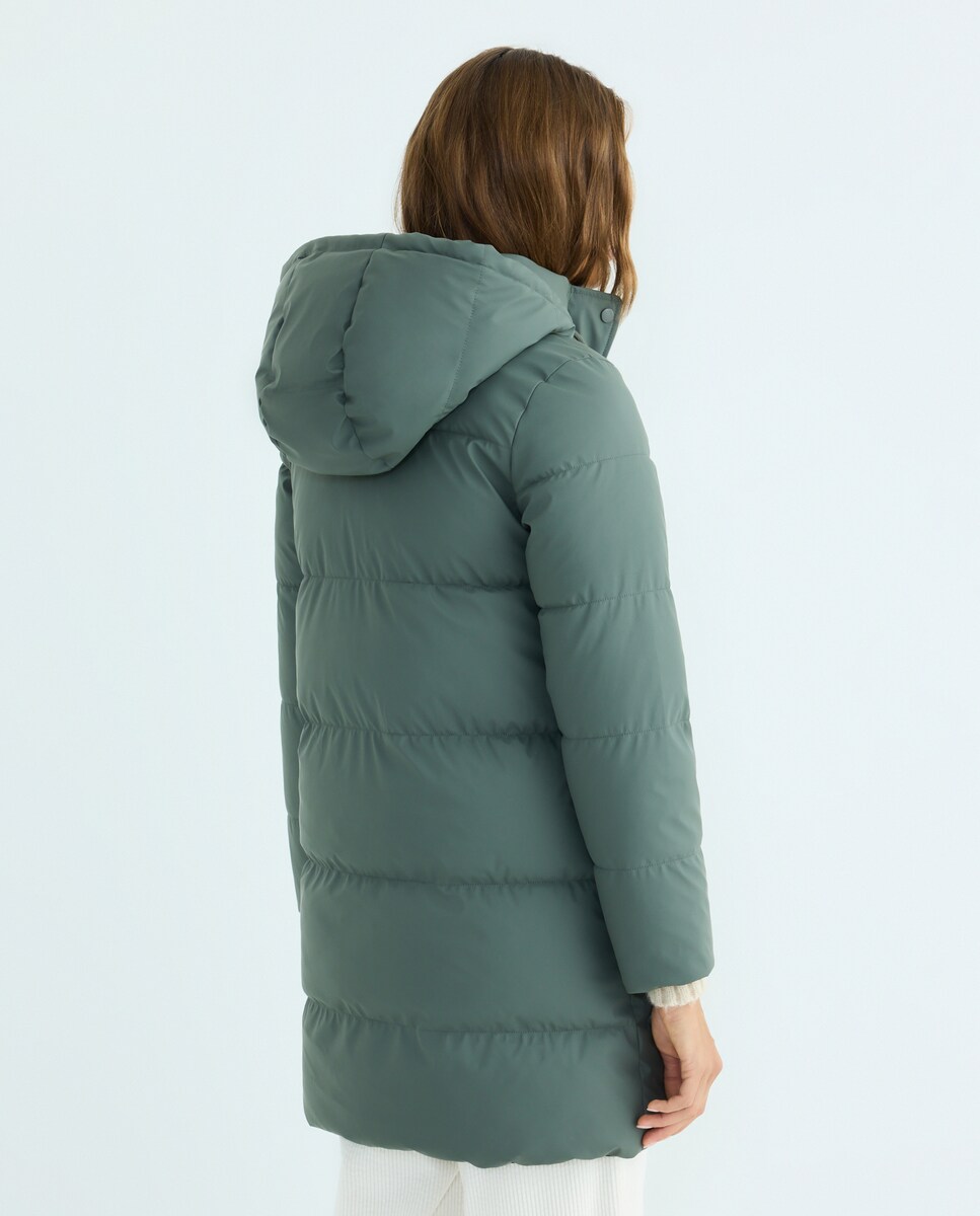 Parka de mujer acolchada y engomada 520 Kaki-4
