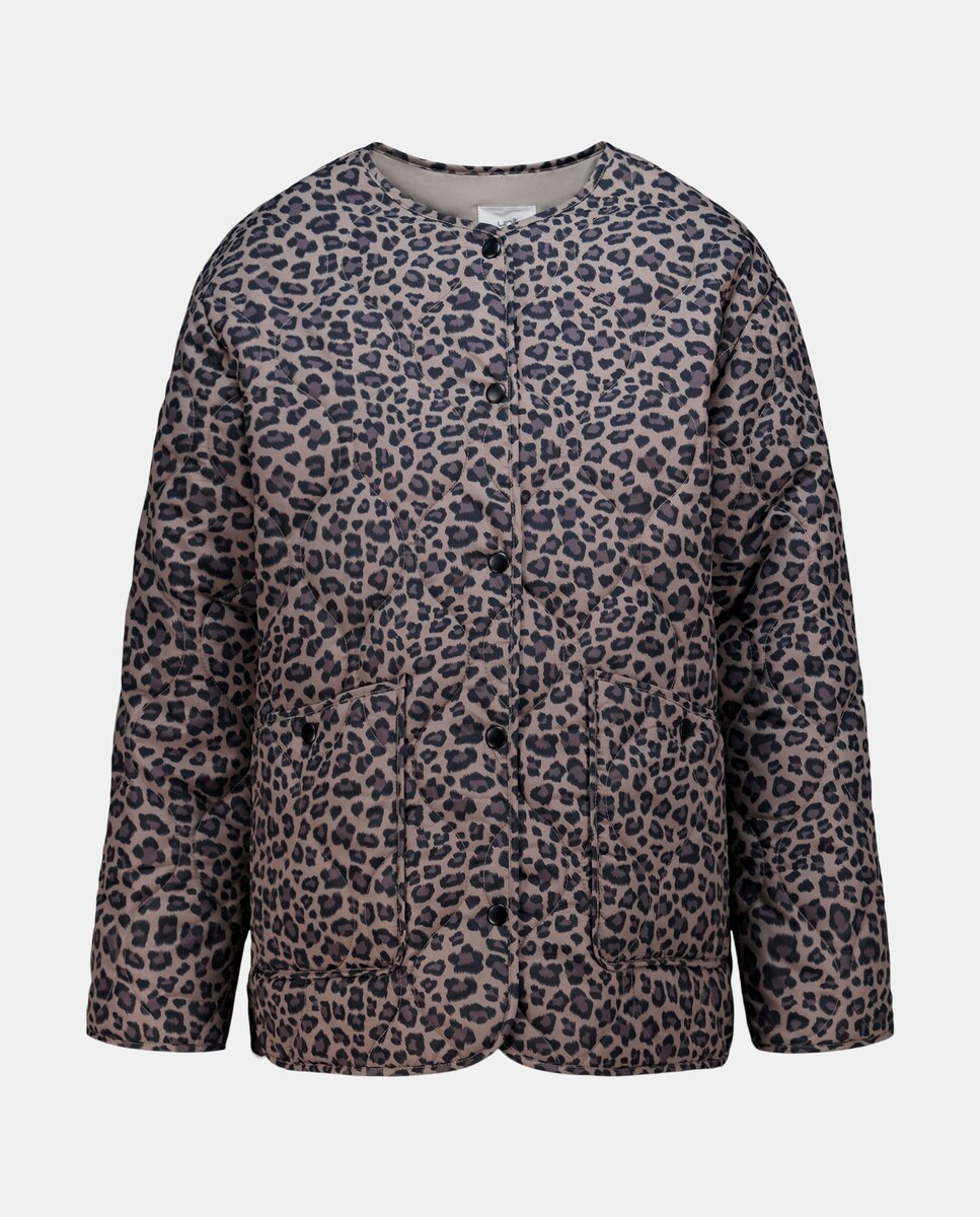 Parka corta de mujer acolchada animal print Multicolor-4