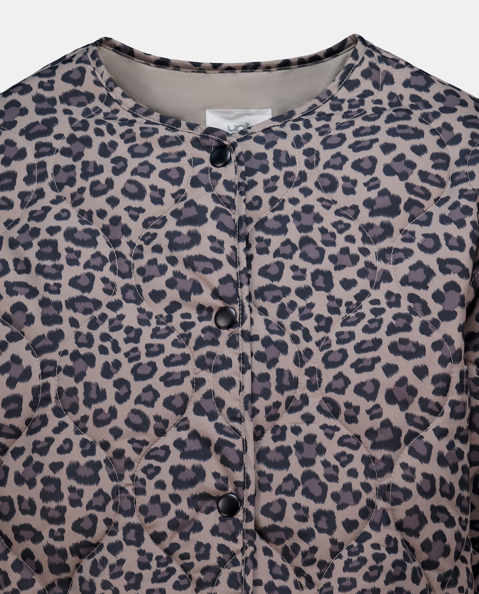 Parka corta de mujer acolchada animal print Multicolor-5