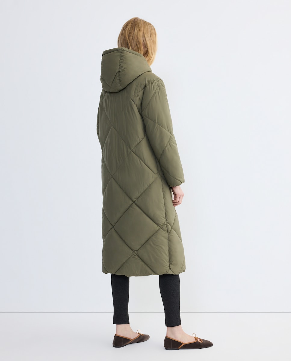 Parka de mujer acolchada con capucha 530 Verde oscuro-4