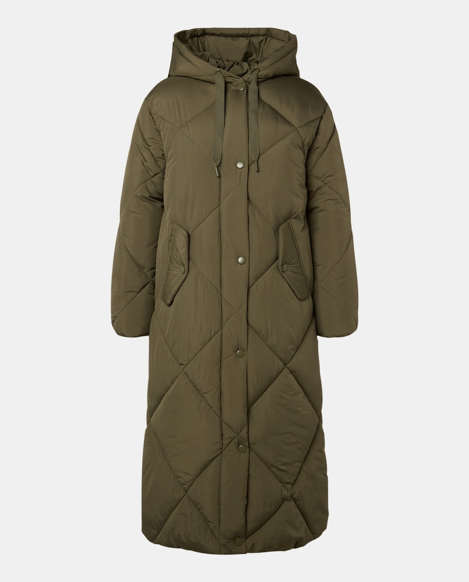 Parka de mujer acolchada con capucha 530 Verde oscuro-5