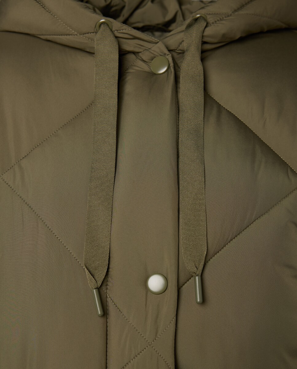 Parka de mujer acolchada con capucha 530 Verde oscuro-6
