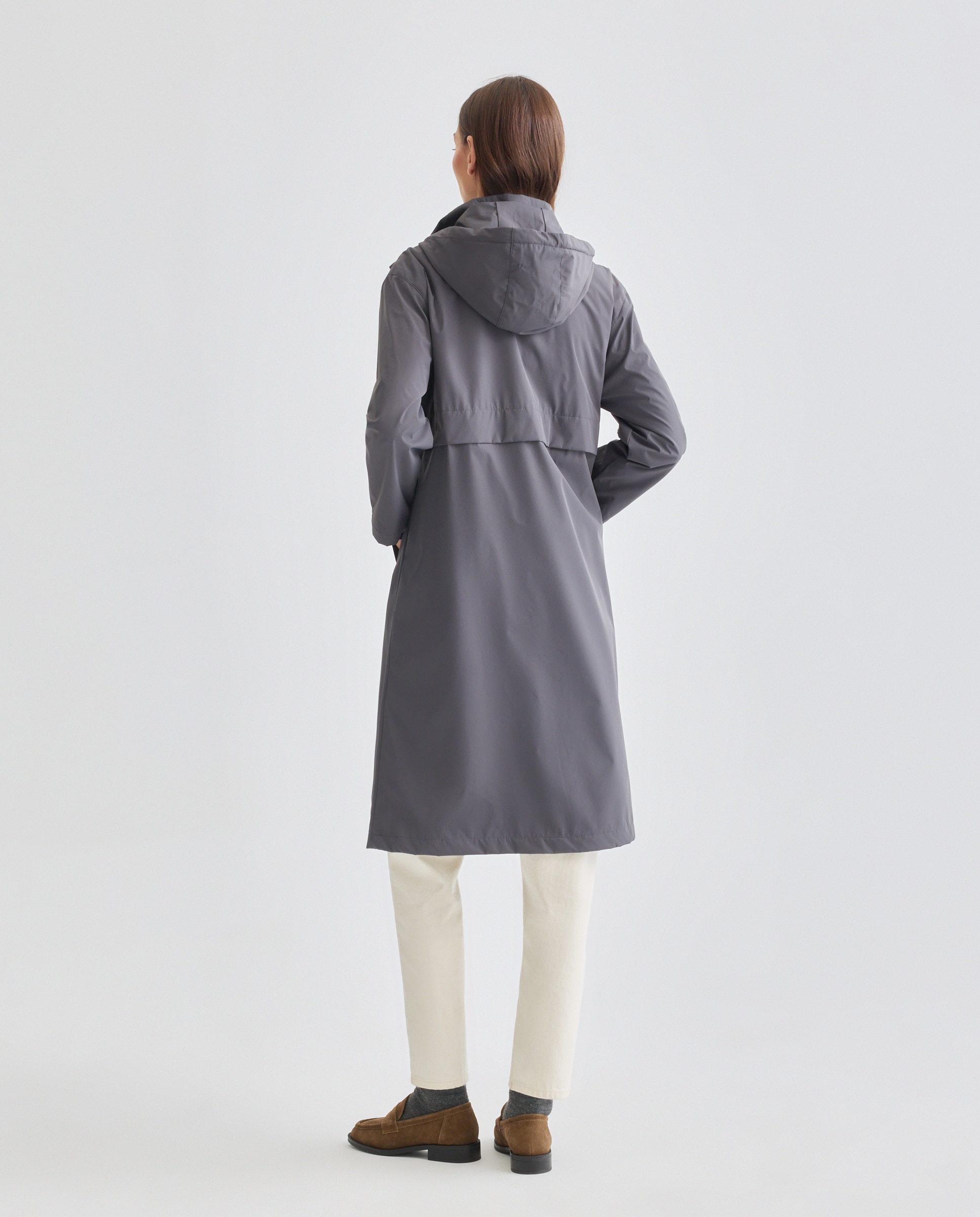 Parka nautica ligera de mujer con capucha 830 Antracita-3