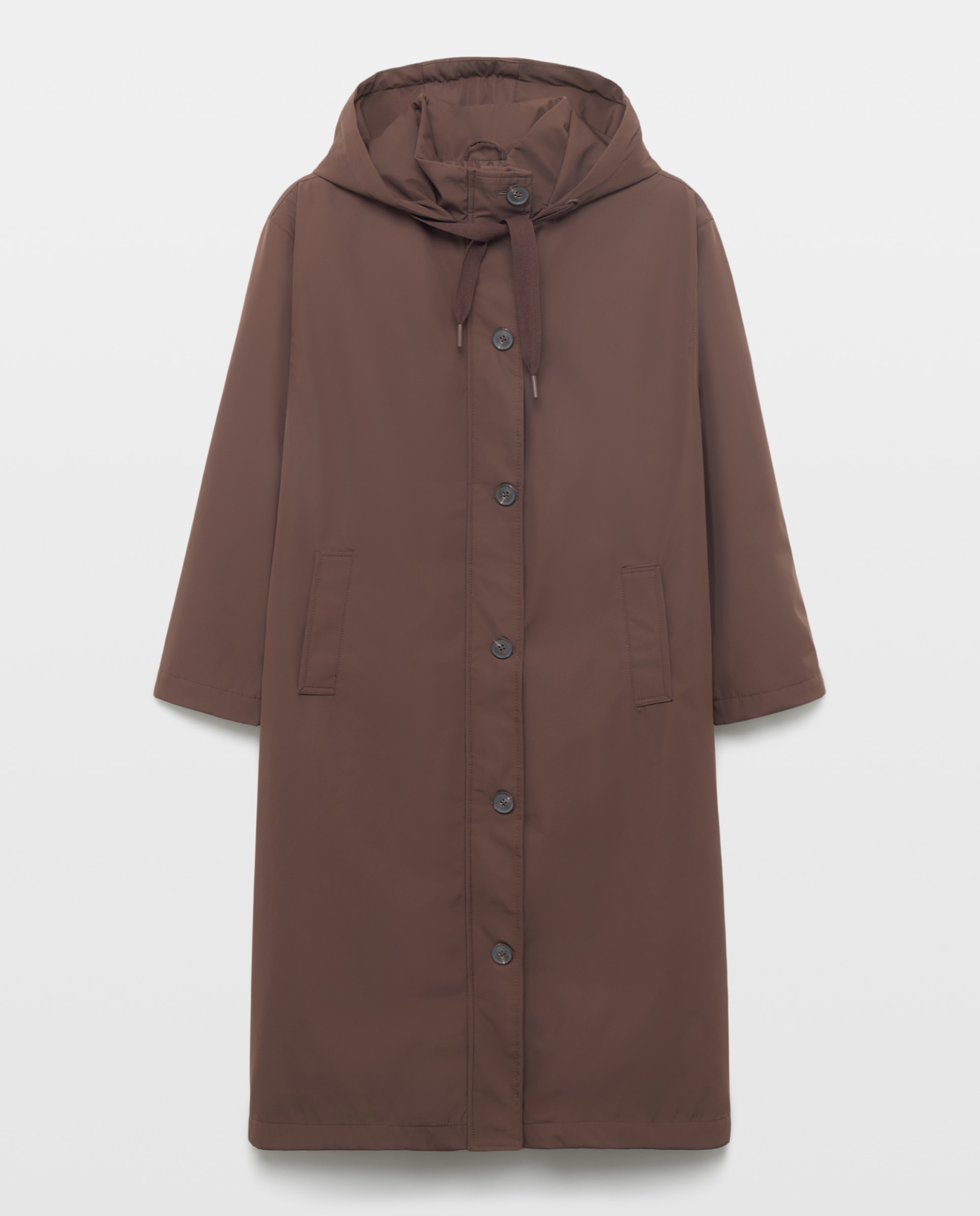 Parka nautica ligera de mujer con capucha Marrón-5