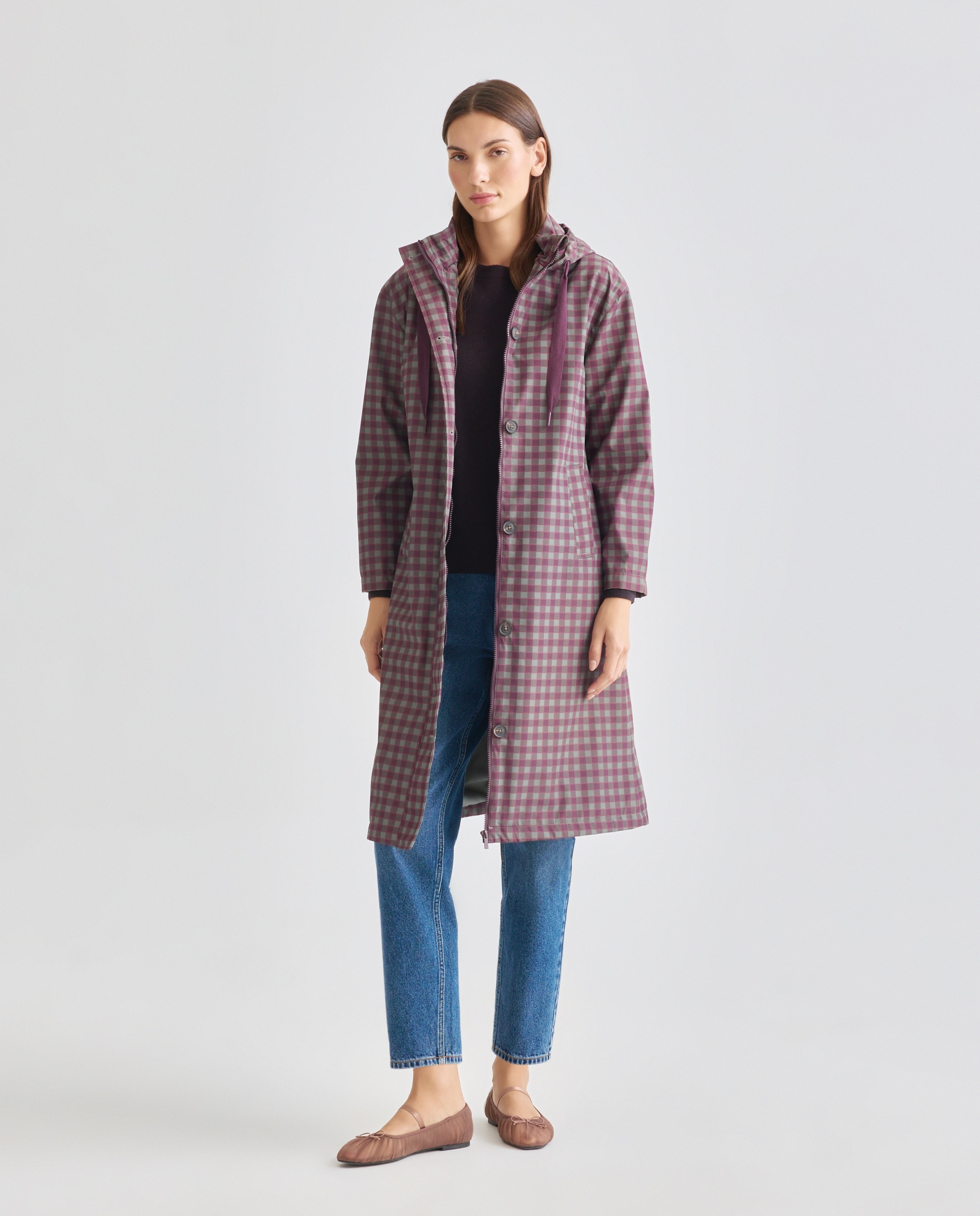 Parka nautica ligera de mujer con capucha Multicolor-2
