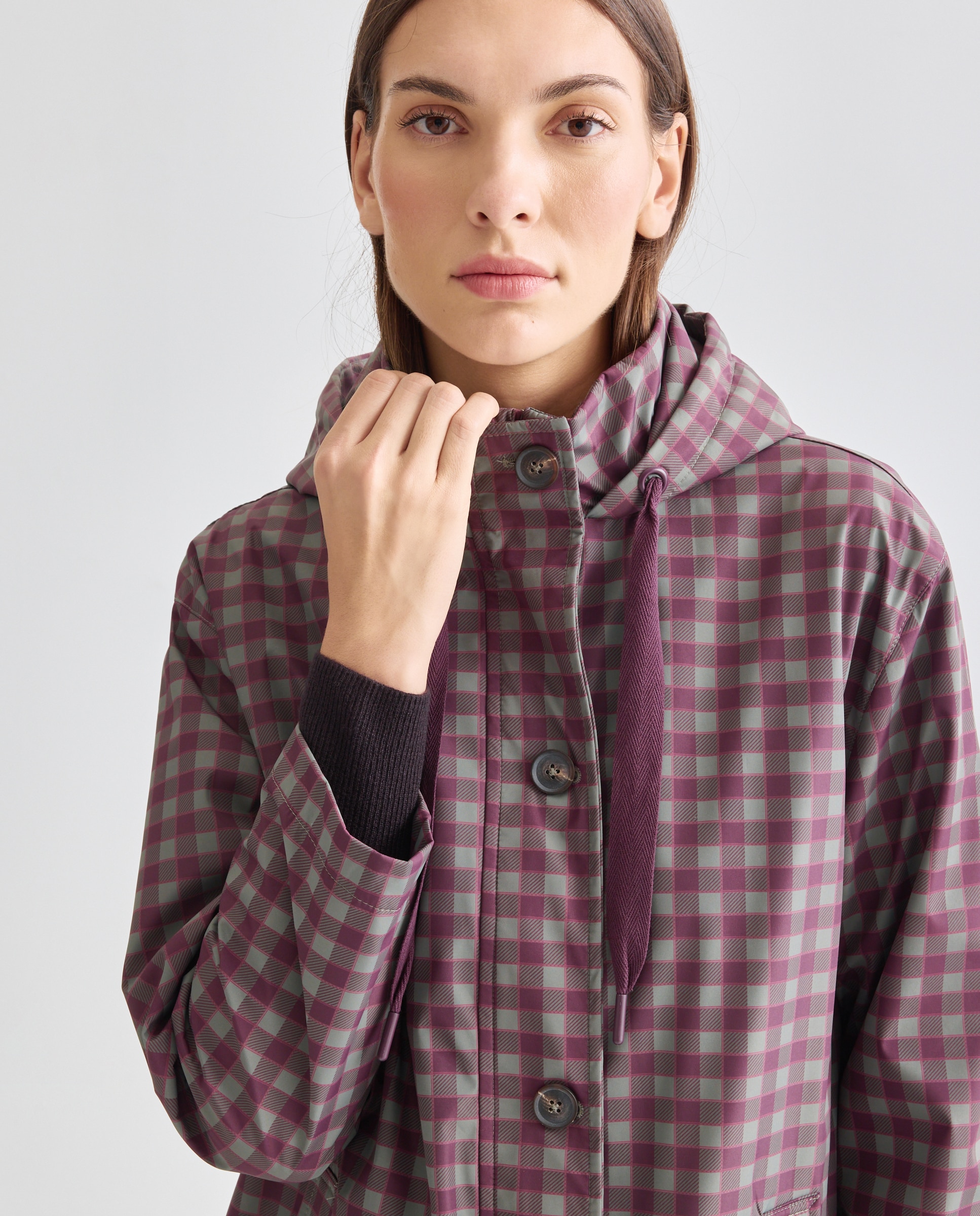 Parka nautica ligera de mujer con capucha Multicolor-4