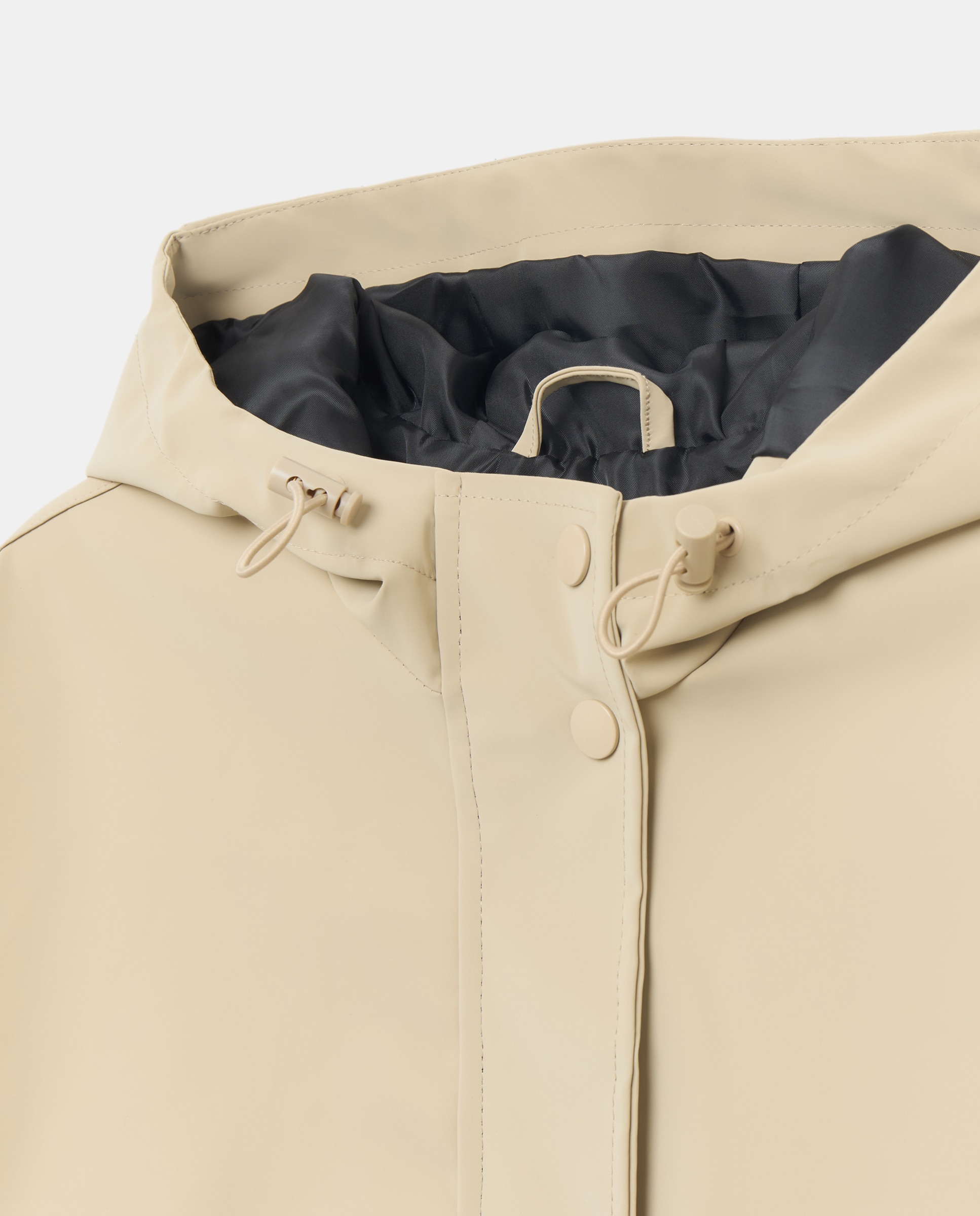 Chubasquero ligero de mujer con capucha Beige-5