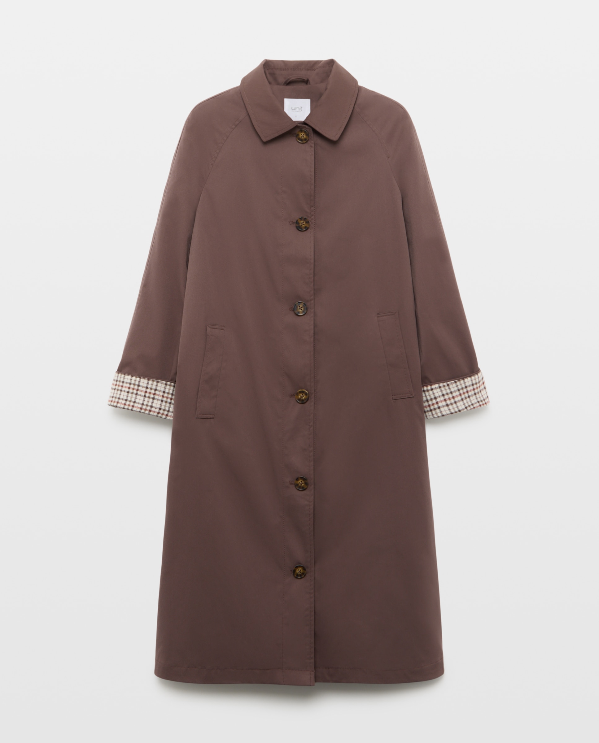 Gabardina larga de mujer Marrón-4