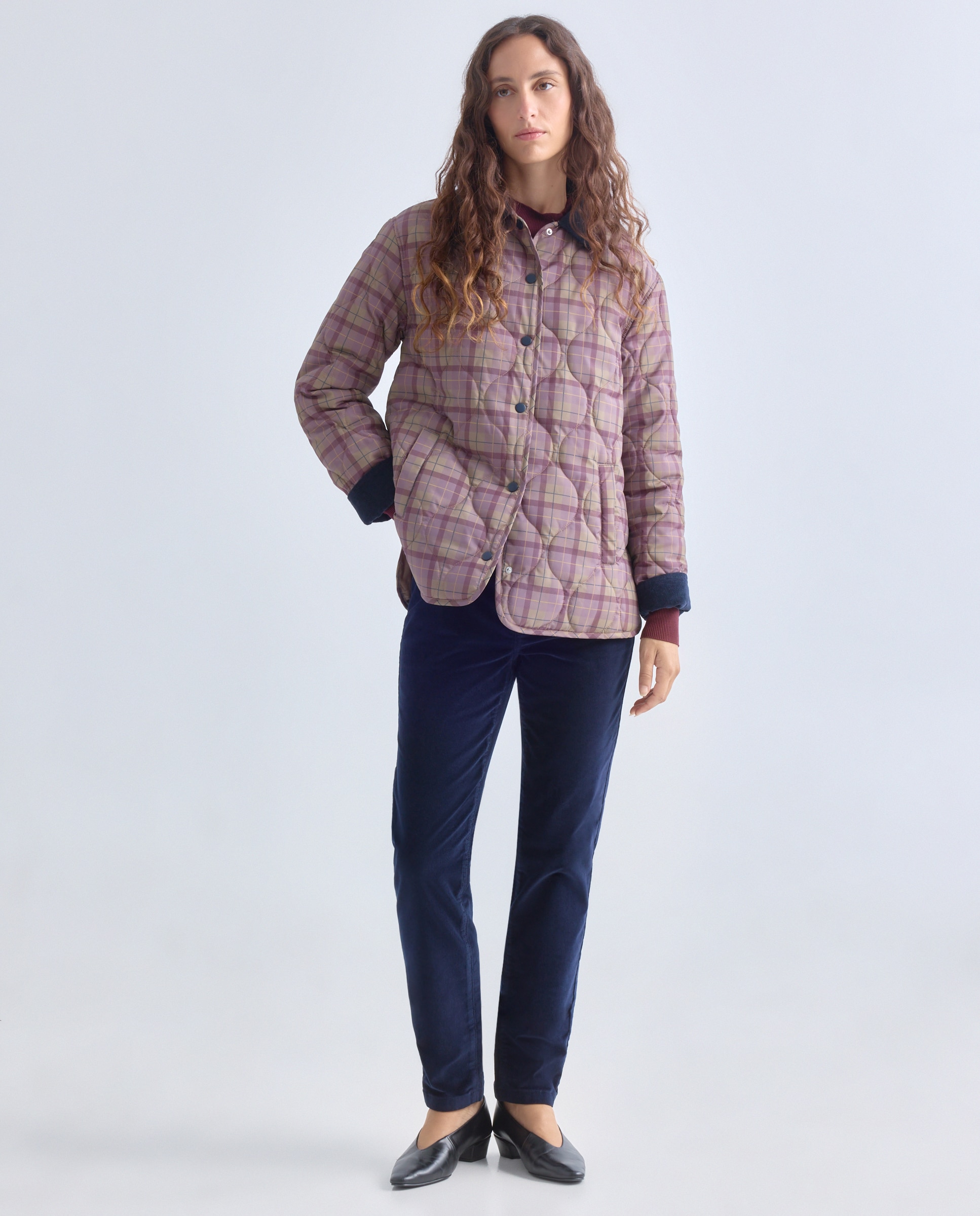 Chaqueta de mujer tipo Husky de cuadros Multicolor-2