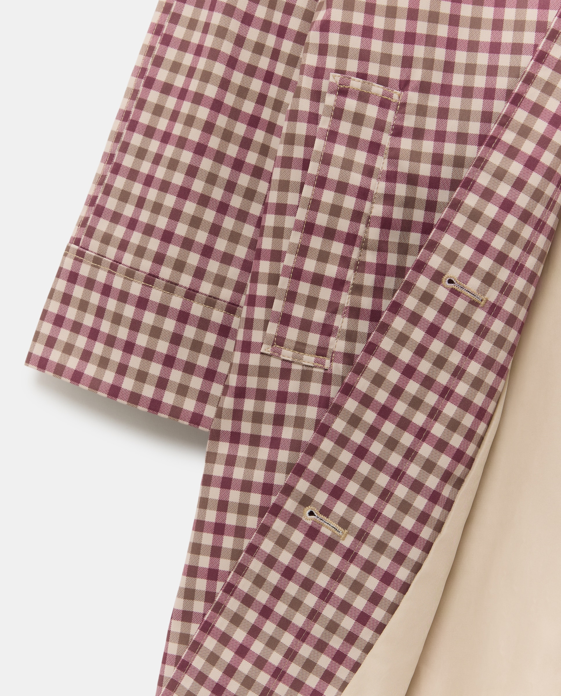 Gabardina larga de mujer de cuadros Multicolor-5