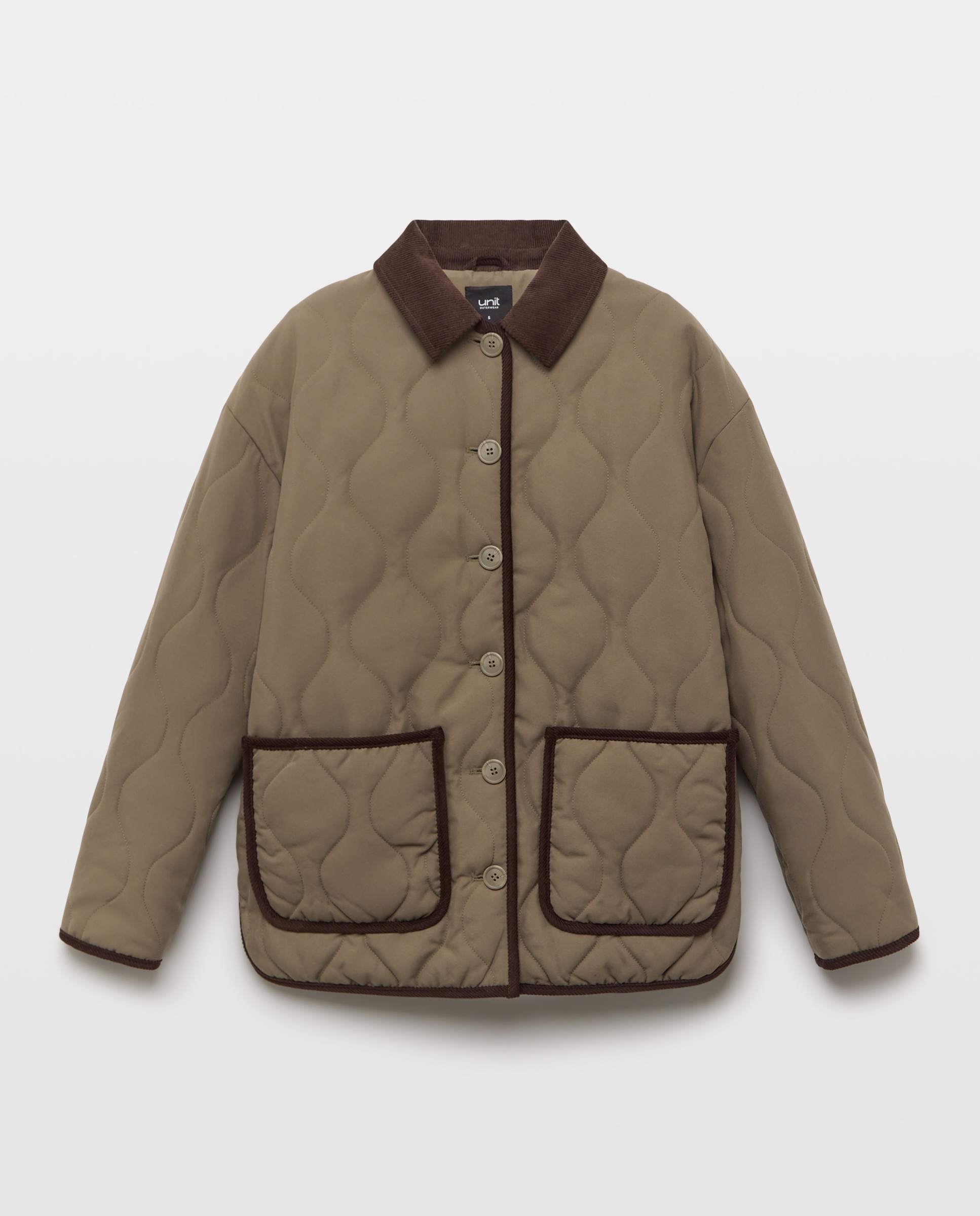 Chaqueta de mujer tipo Husky con acabados en pana 530 Verde oscuro-4