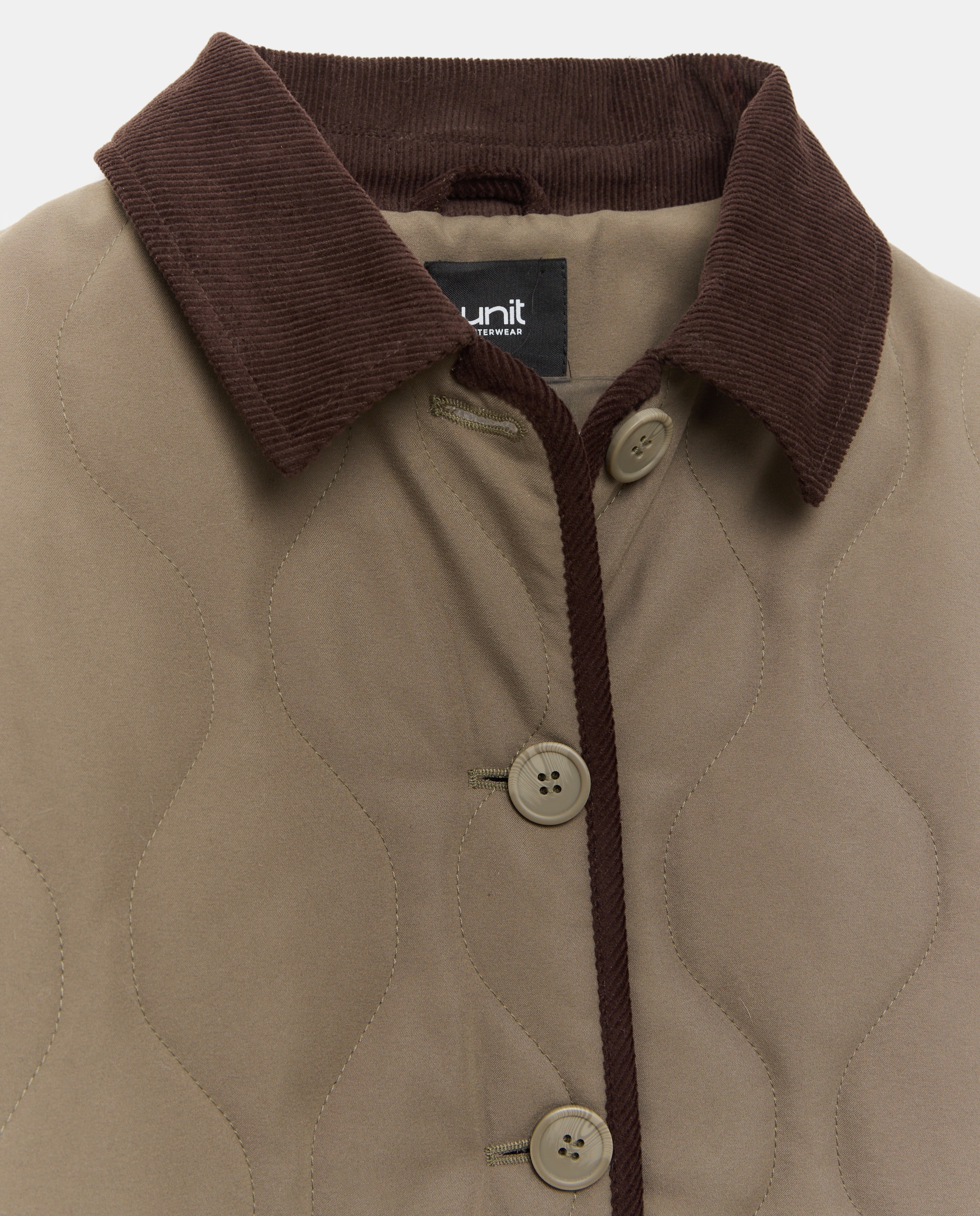 Chaqueta de mujer tipo Husky con acabados en pana 530 Verde oscuro-5