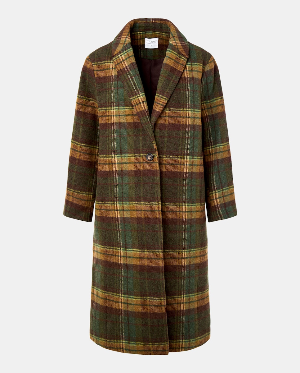 Abrigo de paño de mujer midi Multicolor-5