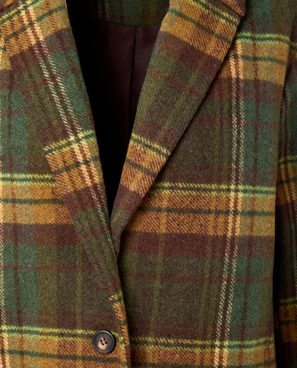 Abrigo de paño de mujer midi Multicolor-6