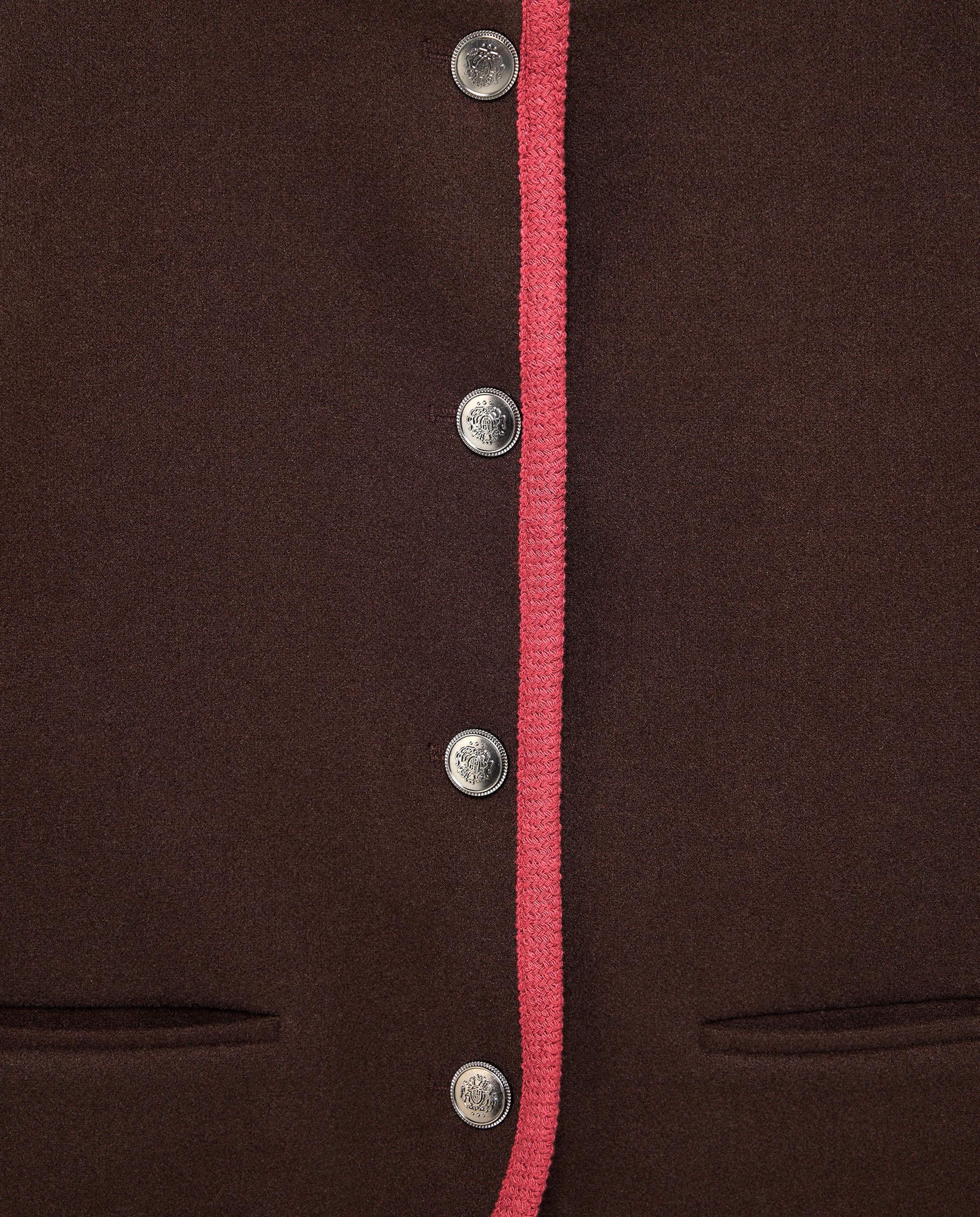 Chaqueta tipo austriaca de mujer ribete contraste Marrón-5